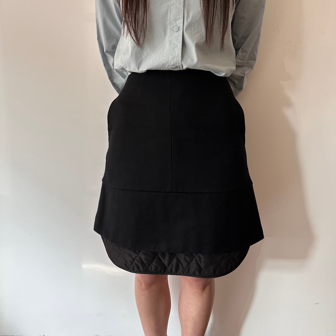 질샌더 jil sander navy 안감 퀼팅 스커트 상품이미지1