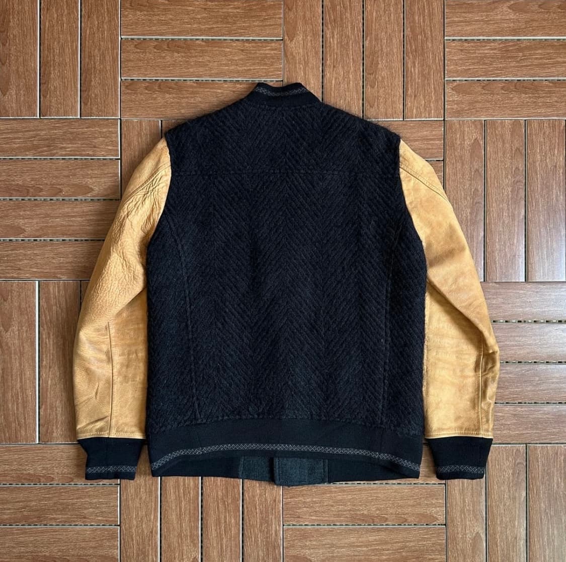 Shareef 울 소가죽 바시티 자켓 상품이미지2