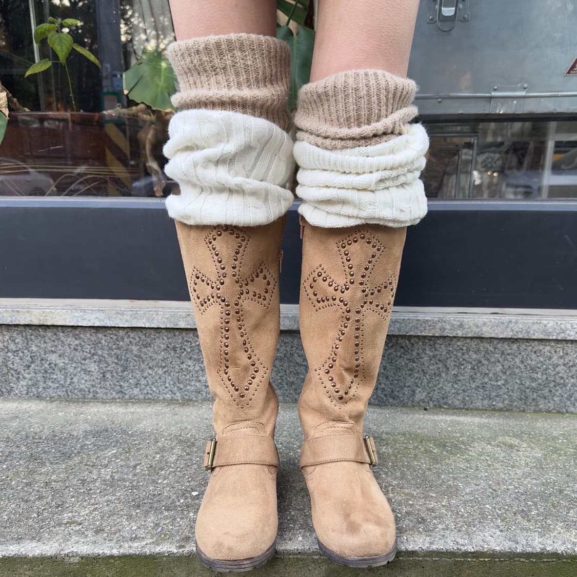 00s 크로스 인조 스웨이드 라이딩 부츠 상품이미지7