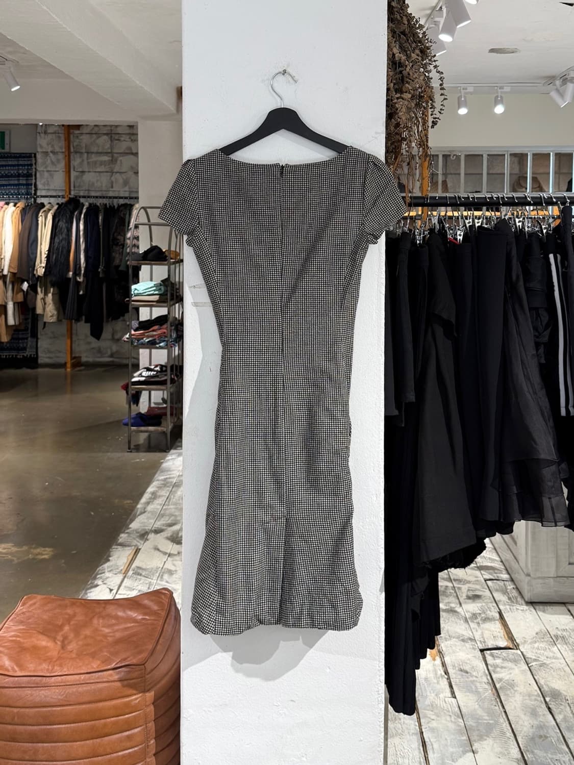 모스키노 칩앤시크 깅엄 체크 울 드레이프 드레스 상품이미지4