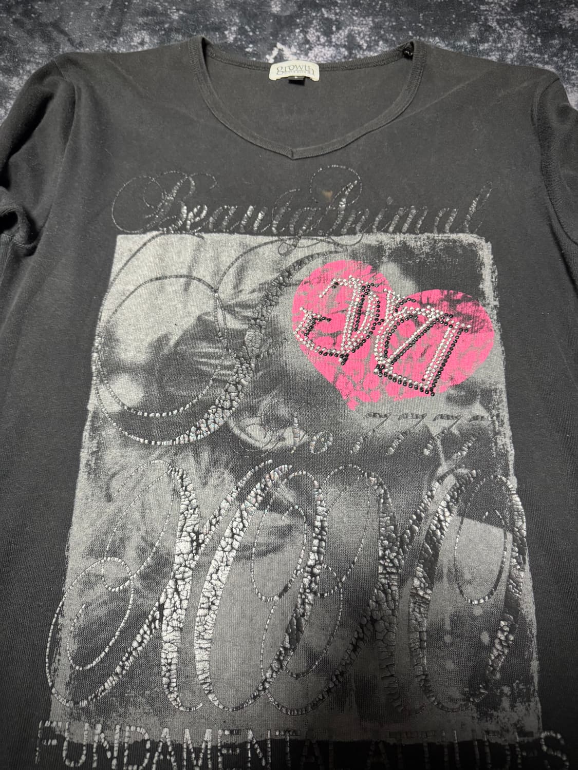 In the Attic Heart Printed Black Sleeve 상품이미지2