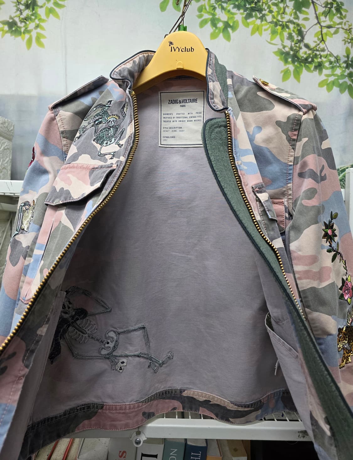 쟈딕앤볼테르 여성자켓 XS 44 자수 밀리터리 카모자켓 WM17 상품이미지7