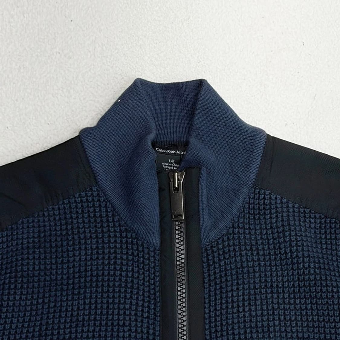 CALVIN KLEIN 루즈 미니멀 와플 니트 집업 L 상품이미지3