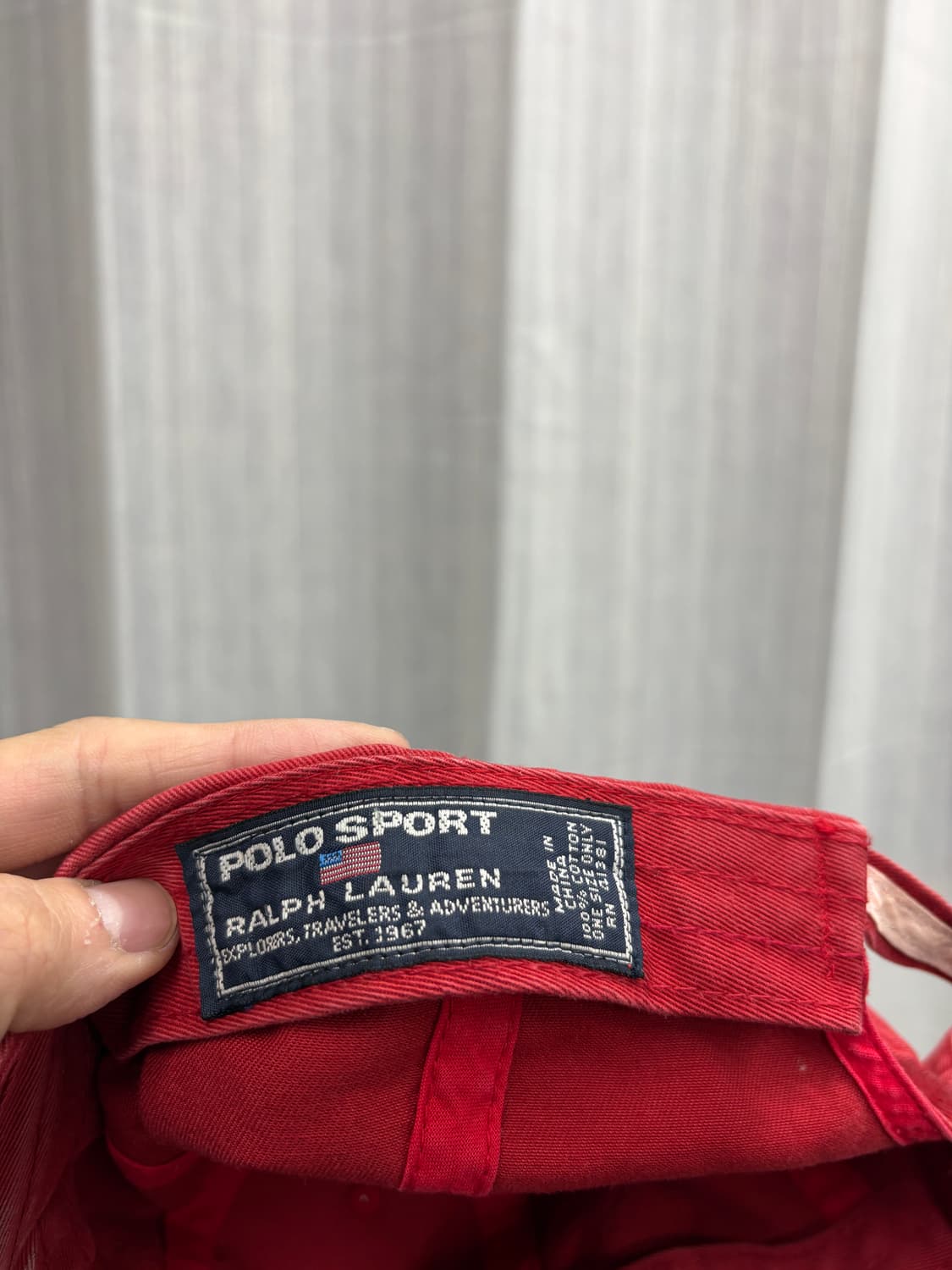 90s 폴로 랄프로렌 스포츠 레드 볼캡 모자 Polo 상품이미지4