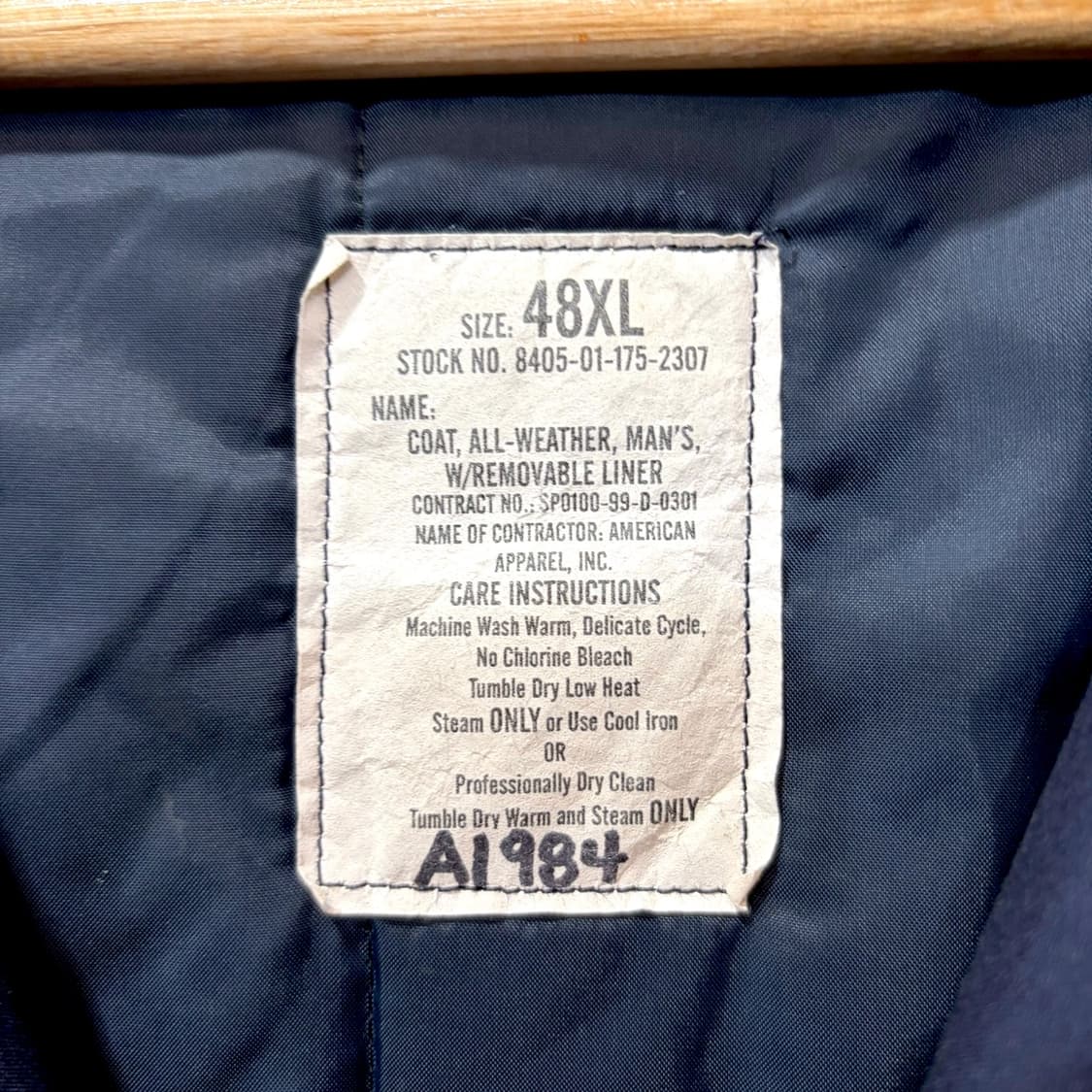 미 해군 트렌치코트 (XL) 상품이미지2