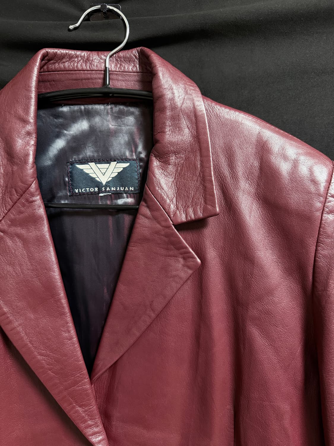 Burgundy leather blazer 상품이미지4