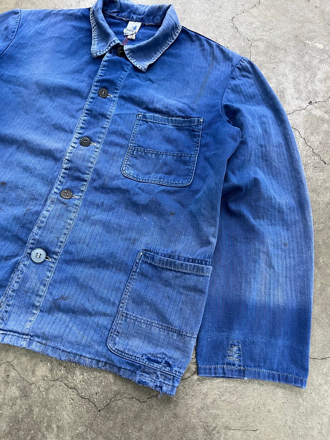HARD SUN FADED HBT OLD 보로 헤링본트윌 프렌치워크자켓 상품이미지10
