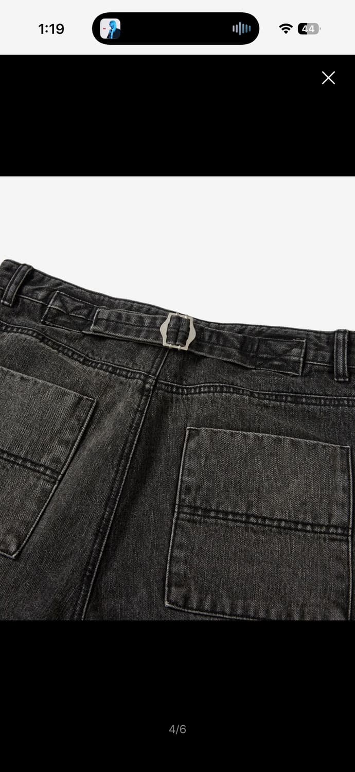 카락터 빈티지 데님 팬츠 블랙  상품이미지4