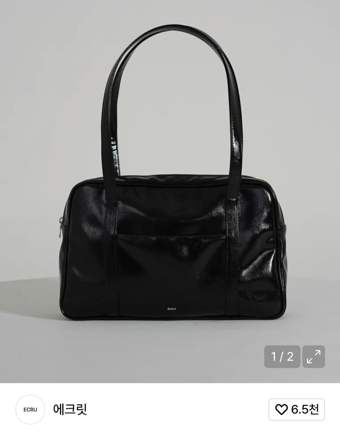 무신사 에크릿 jk 스쿨백 레더 블랙 유광 인조가죽 여고생 일본갸루 숄더 상품이미지1