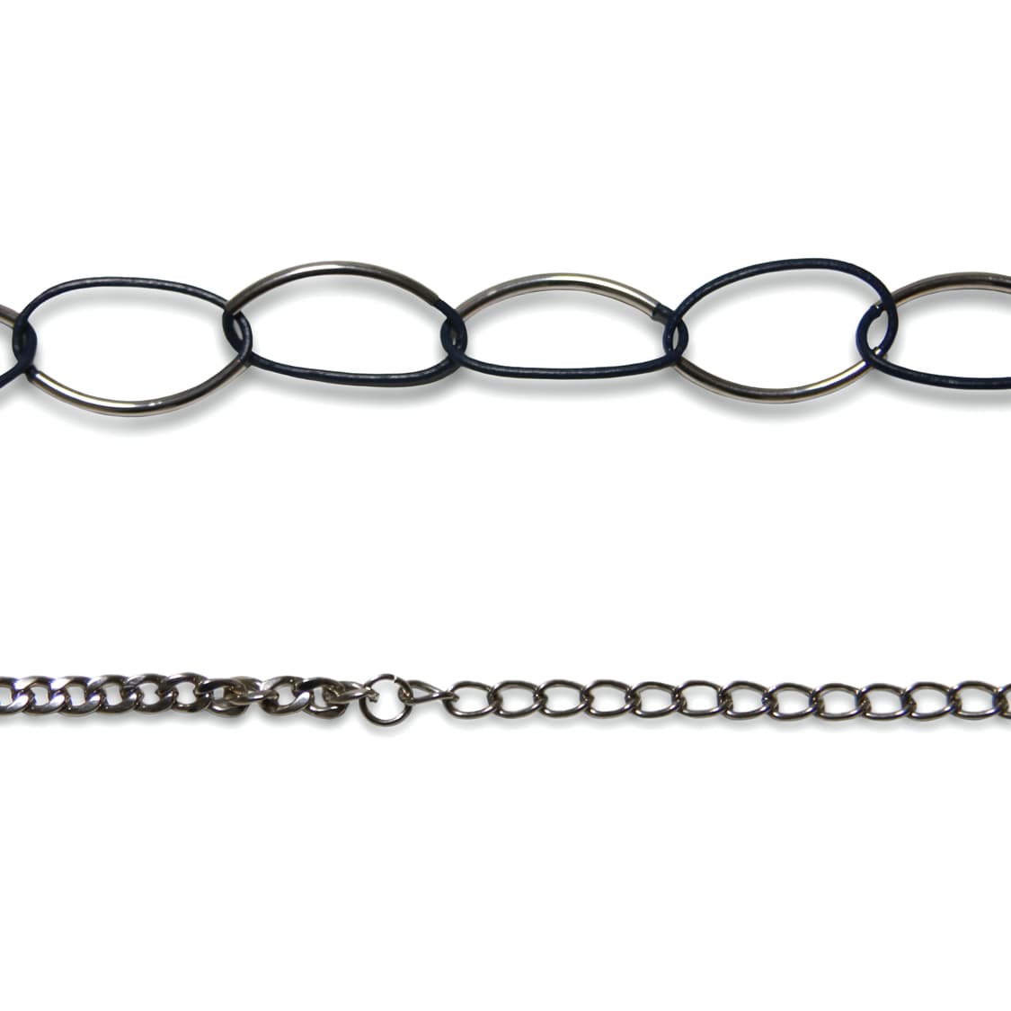 Navy Leather Chain belt 상품이미지3