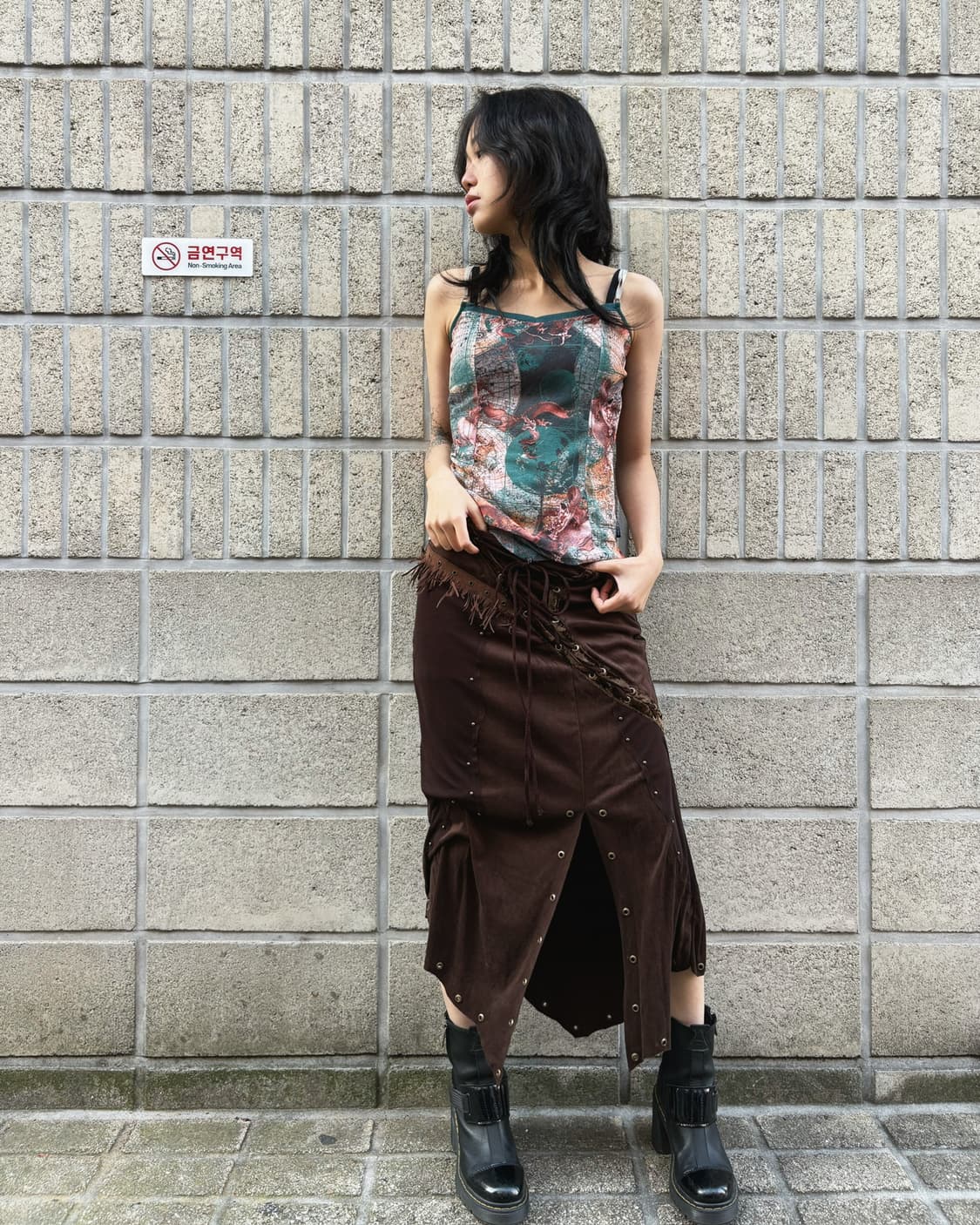 오즈온 보헤미안 무드 아일렛 롱 스커트 상품이미지7