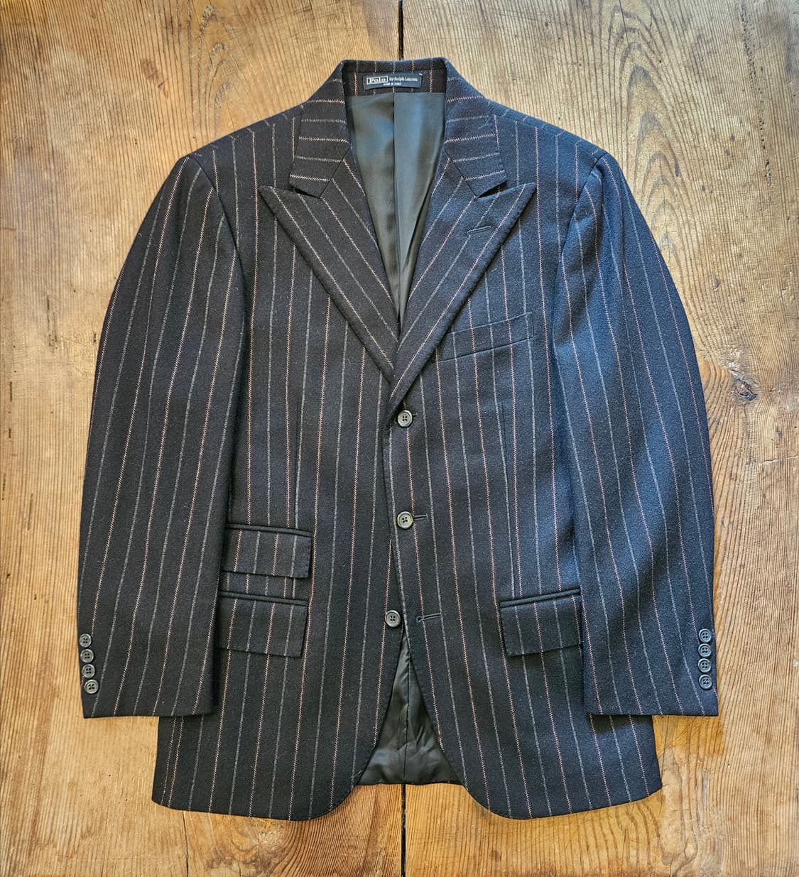 빈티지 랄프로렌 3버튼 울 스트라이프 2피스 셋업  상품이미지1