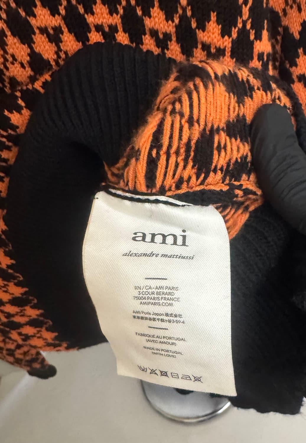 AMI 아미 아가일 니트 (블랙/오렌지) 상품이미지7