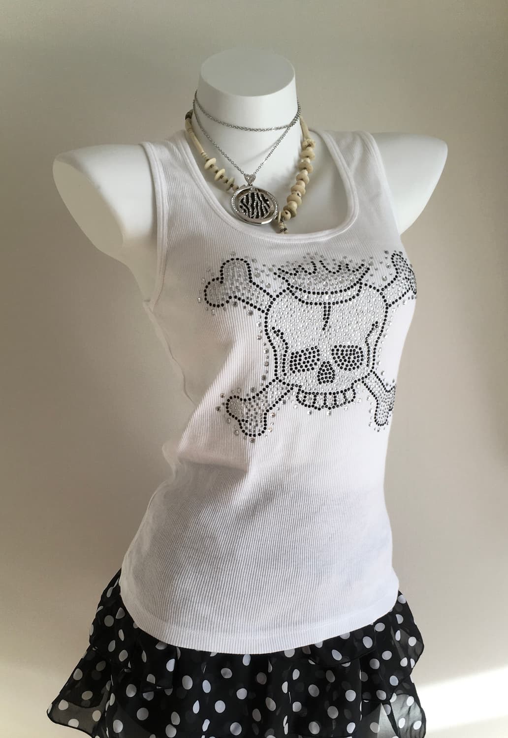 큐빅 해골 나시 y2k 락시크 펑크 오네갸루 상품이미지5