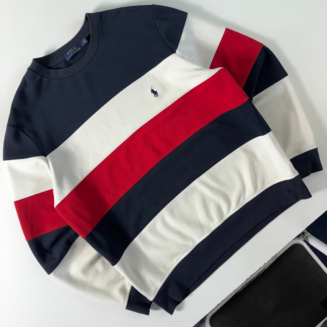 Polo  폴로 랄프로렌 자수 코튼 스트라이프 맨투맨   상품이미지2