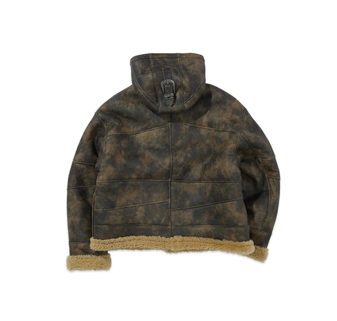 [앤더슨벨] 패치워크 후디 램 셔링 자켓 M (브라운) 상품이미지2