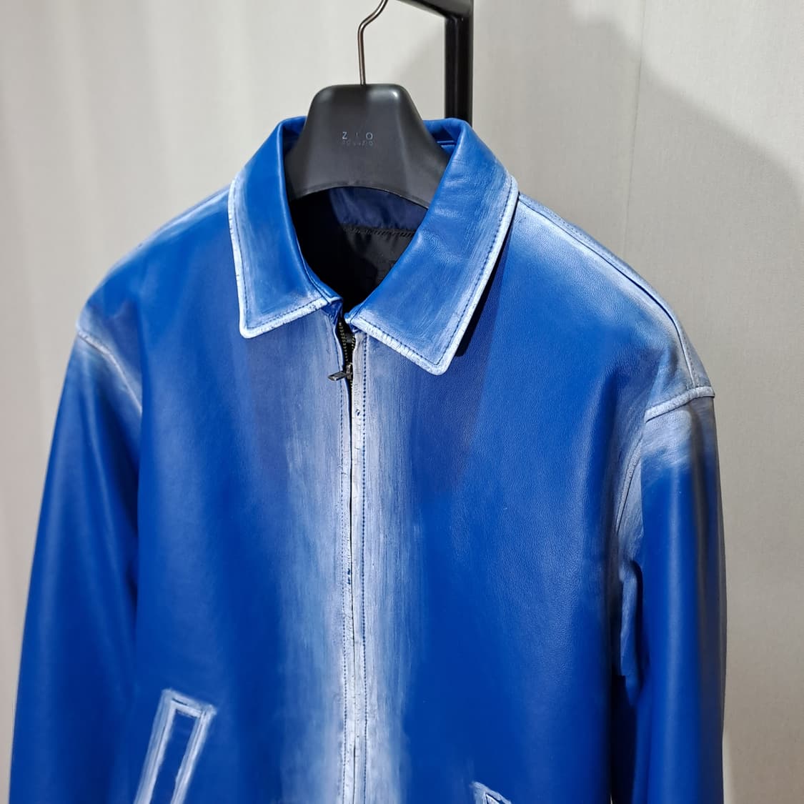 (새상품급) 레프트 오버핏 양가죽 블루종 B212 상품이미지2