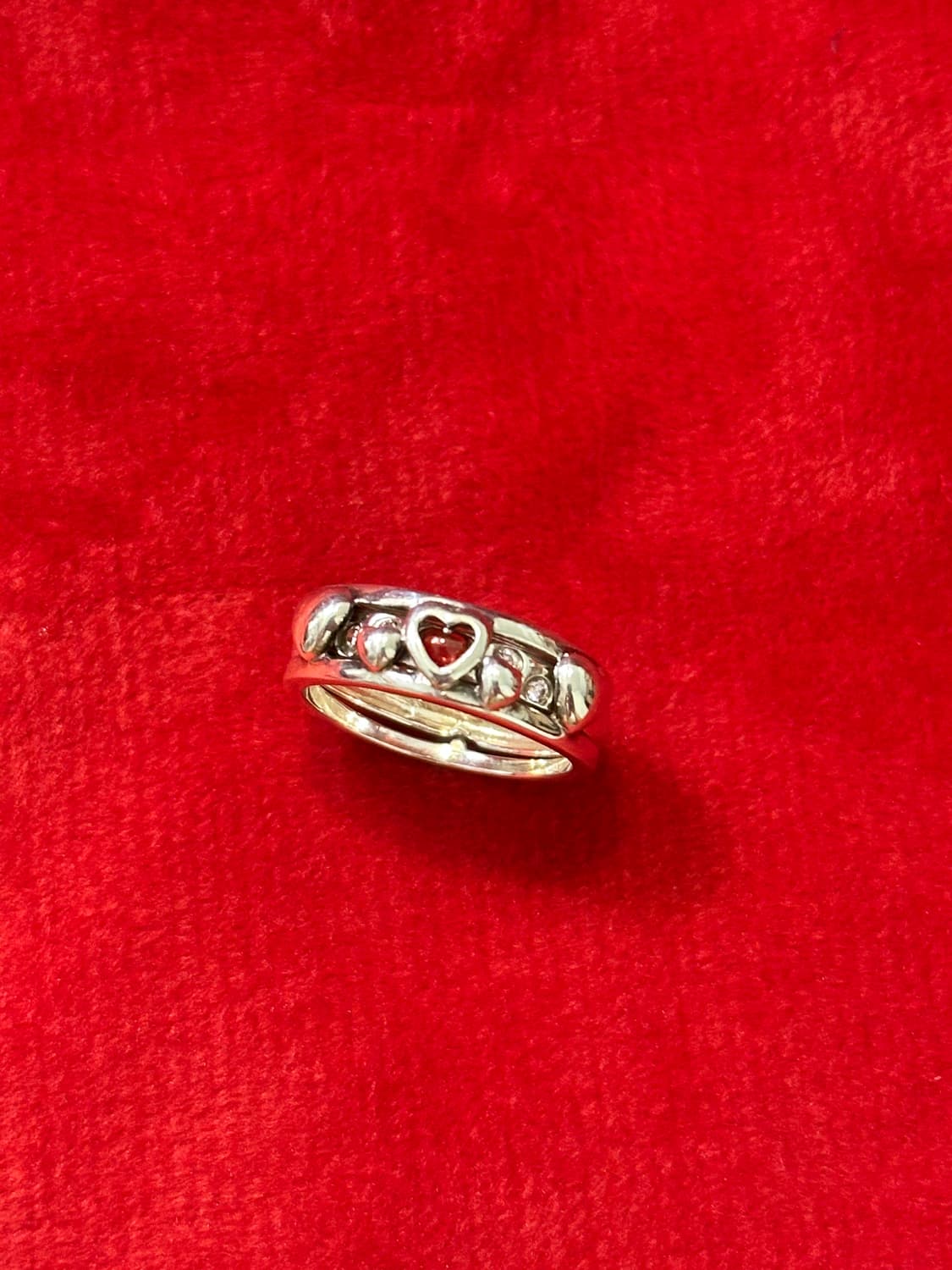 garnet heart 925silver ring❣️ 상품이미지1