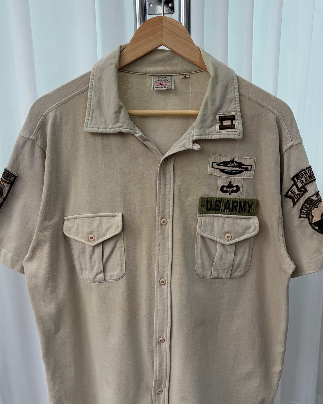 [M]아비렉스 밀리터리 스판덱스 반팔 셔츠 상품이미지3