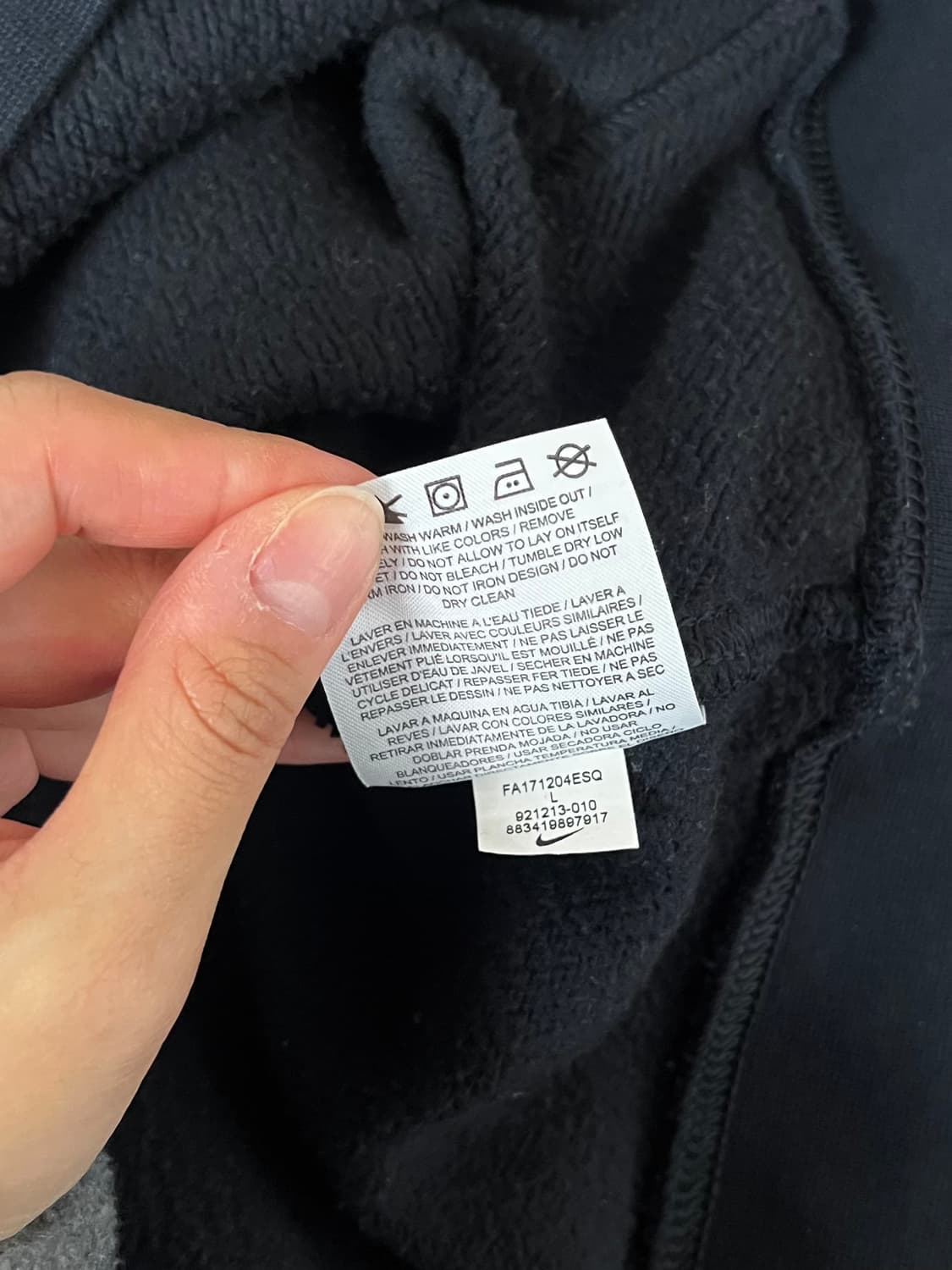 L) 나이키 언디핏 후드 티셔츠 블랙 상품이미지5