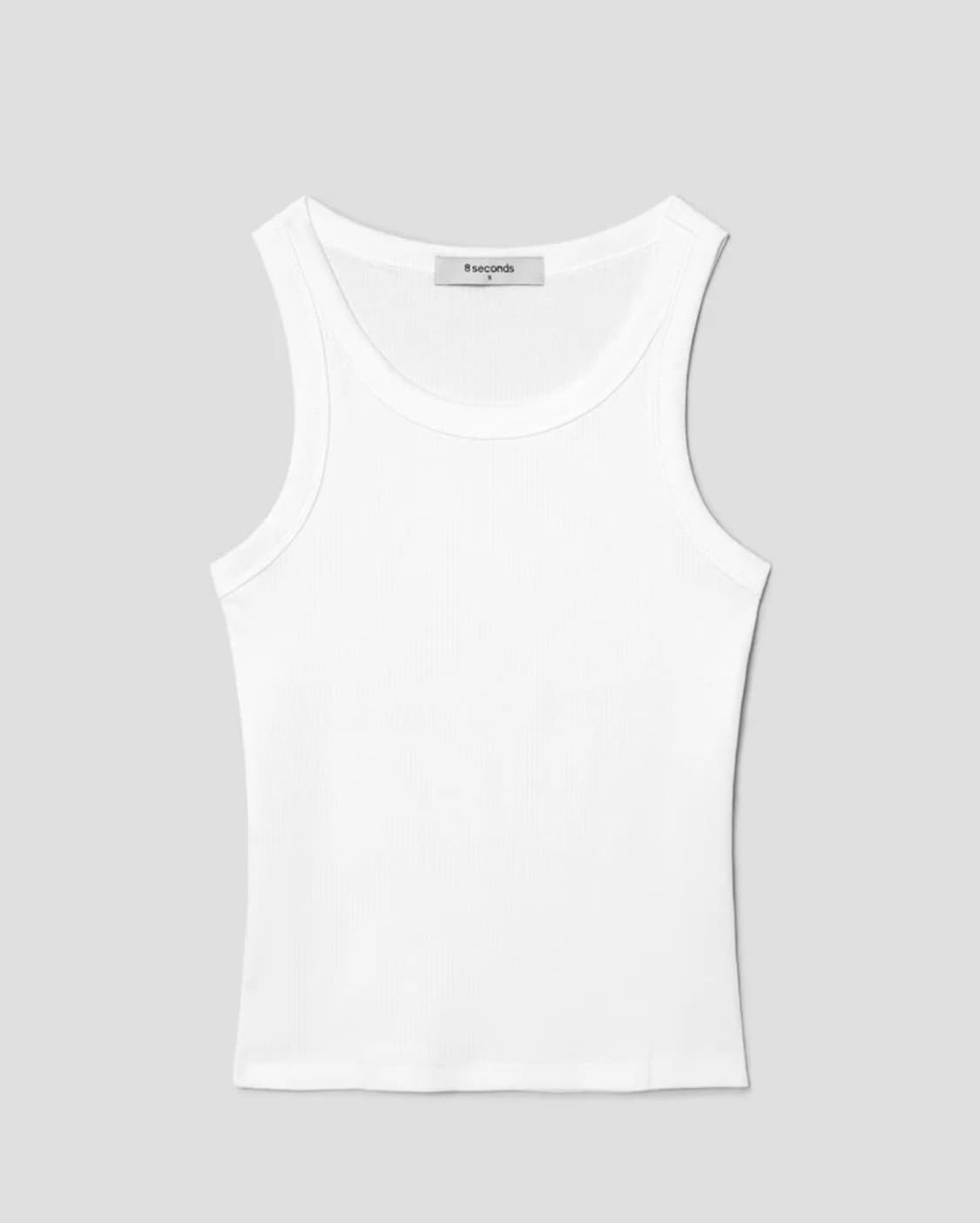 에잇세컨즈 S사이즈 베이직 탱크탑 화이트 기본나시 라운드넥나시 무신사 상품이미지6