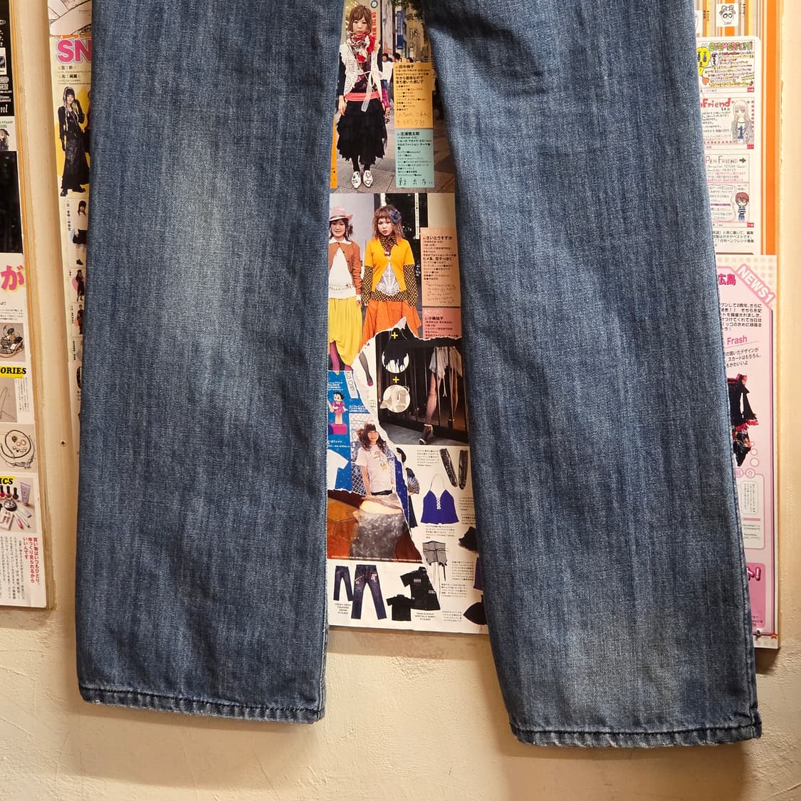 디젤 연청 세미 부츠컷 팬츠 상품이미지5