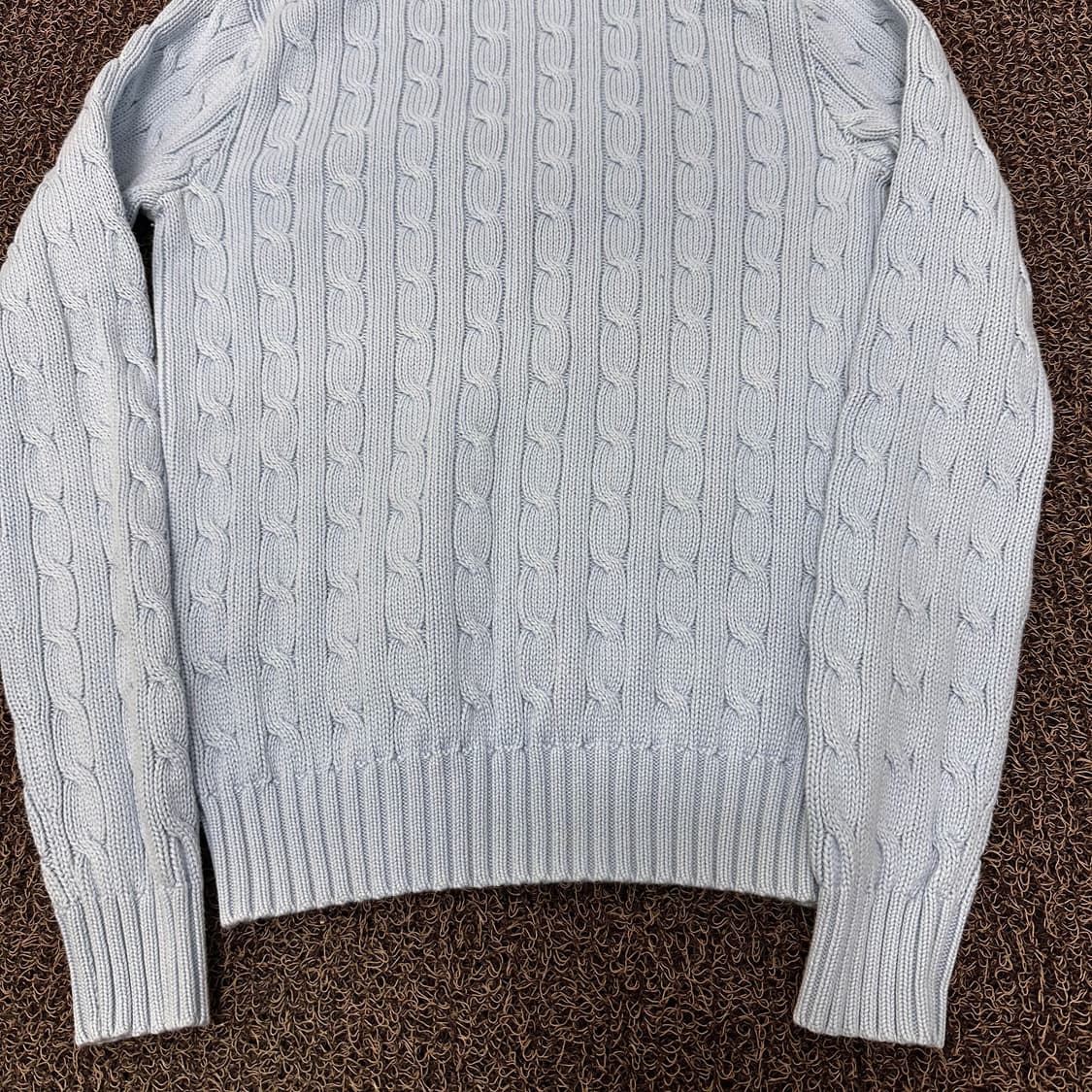 POLO 폴로 랄프로렌 여성 브이넥 꽈배기 케이블 니트 M 상품이미지8