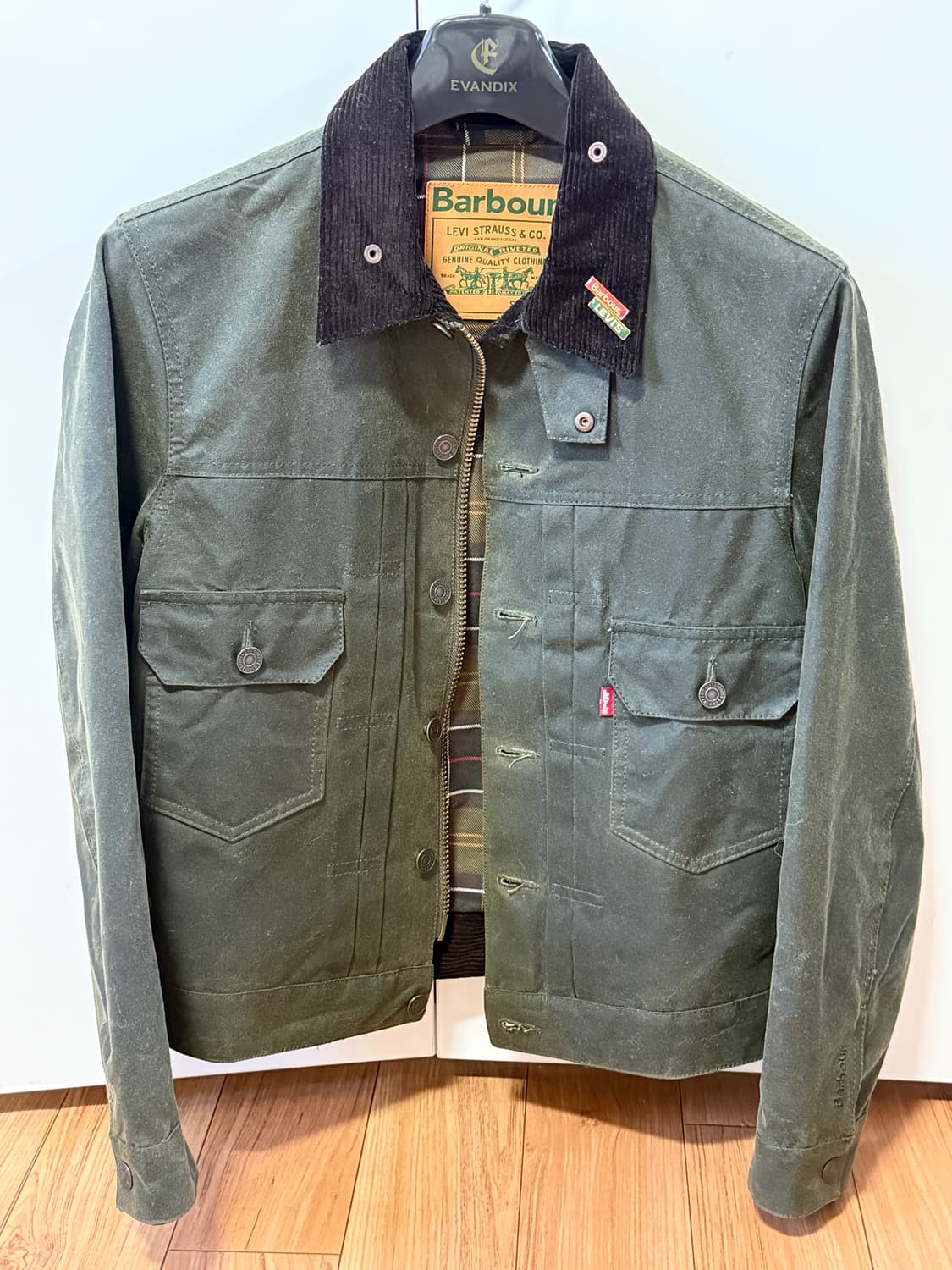 리바이스바버 타입2 왁스자켓 올리브 S사이즈 상품이미지1