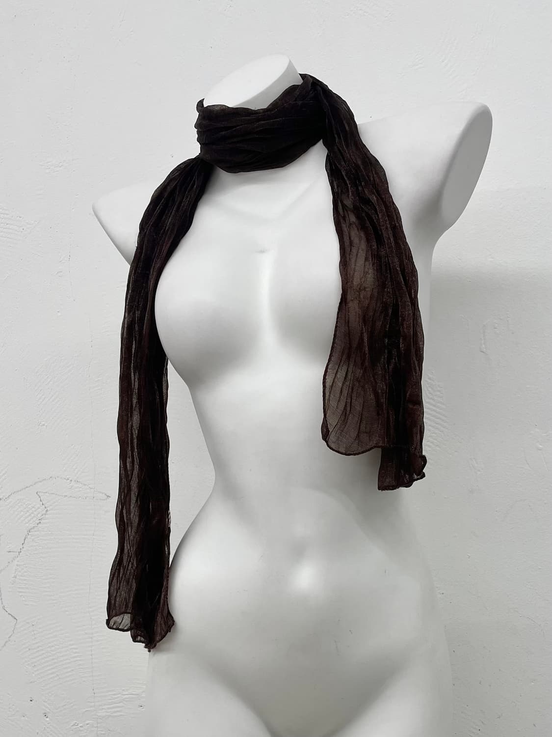 브라운 링클 시어 머플러  상품이미지1