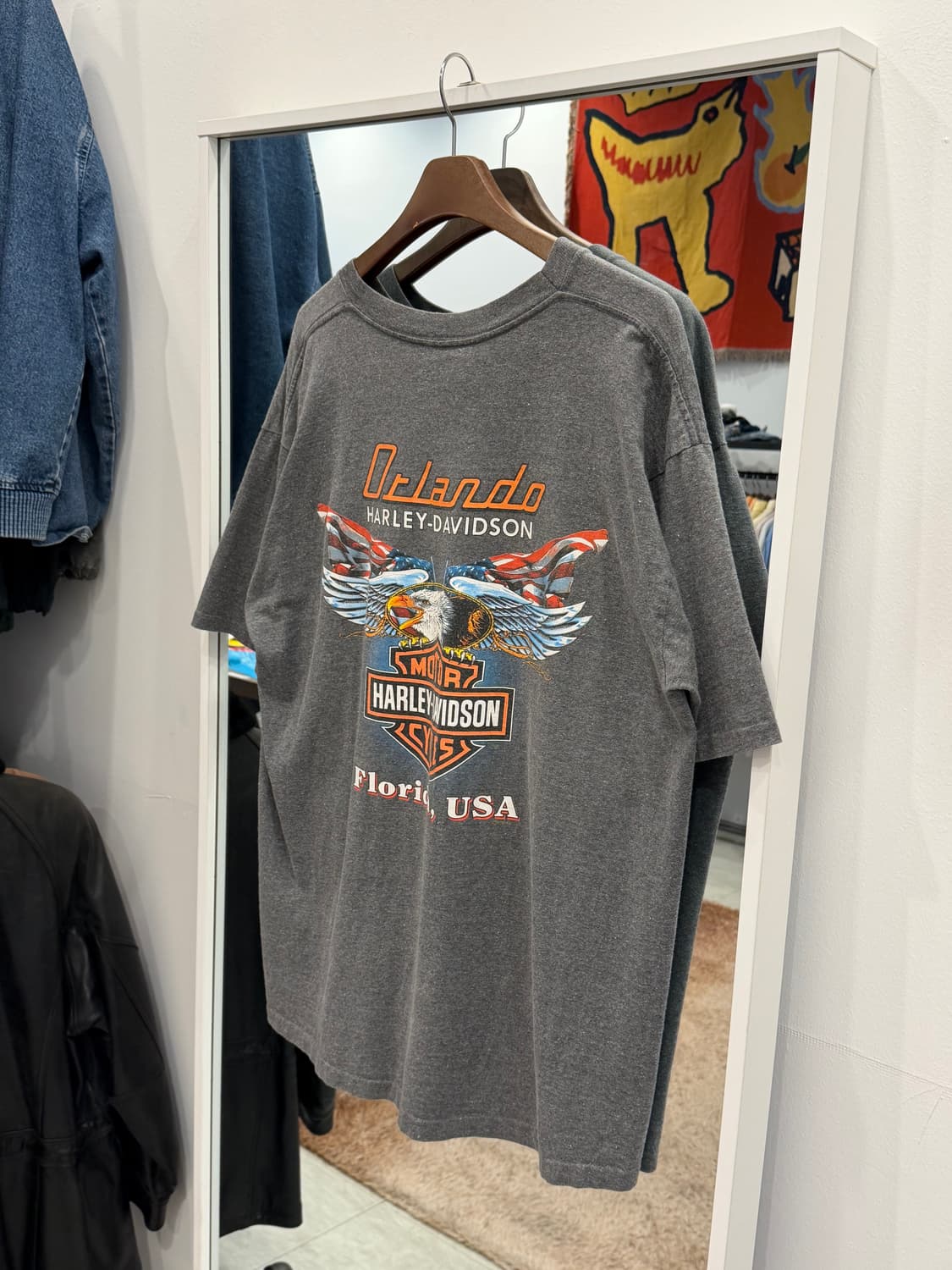 90s Harley-Davidson 블루 플레임 이글 티셔츠 (USA) 상품이미지5