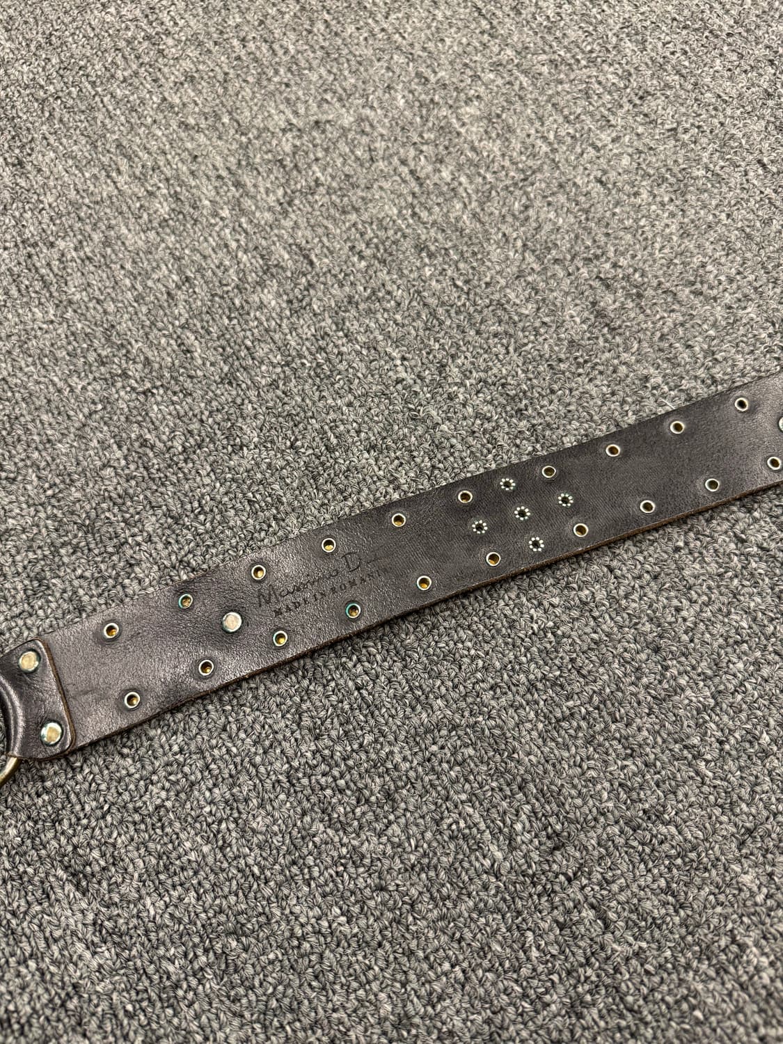 Vintage 패턴 스터드 웨스턴 O링 블랙 가죽벨트 상품이미지4