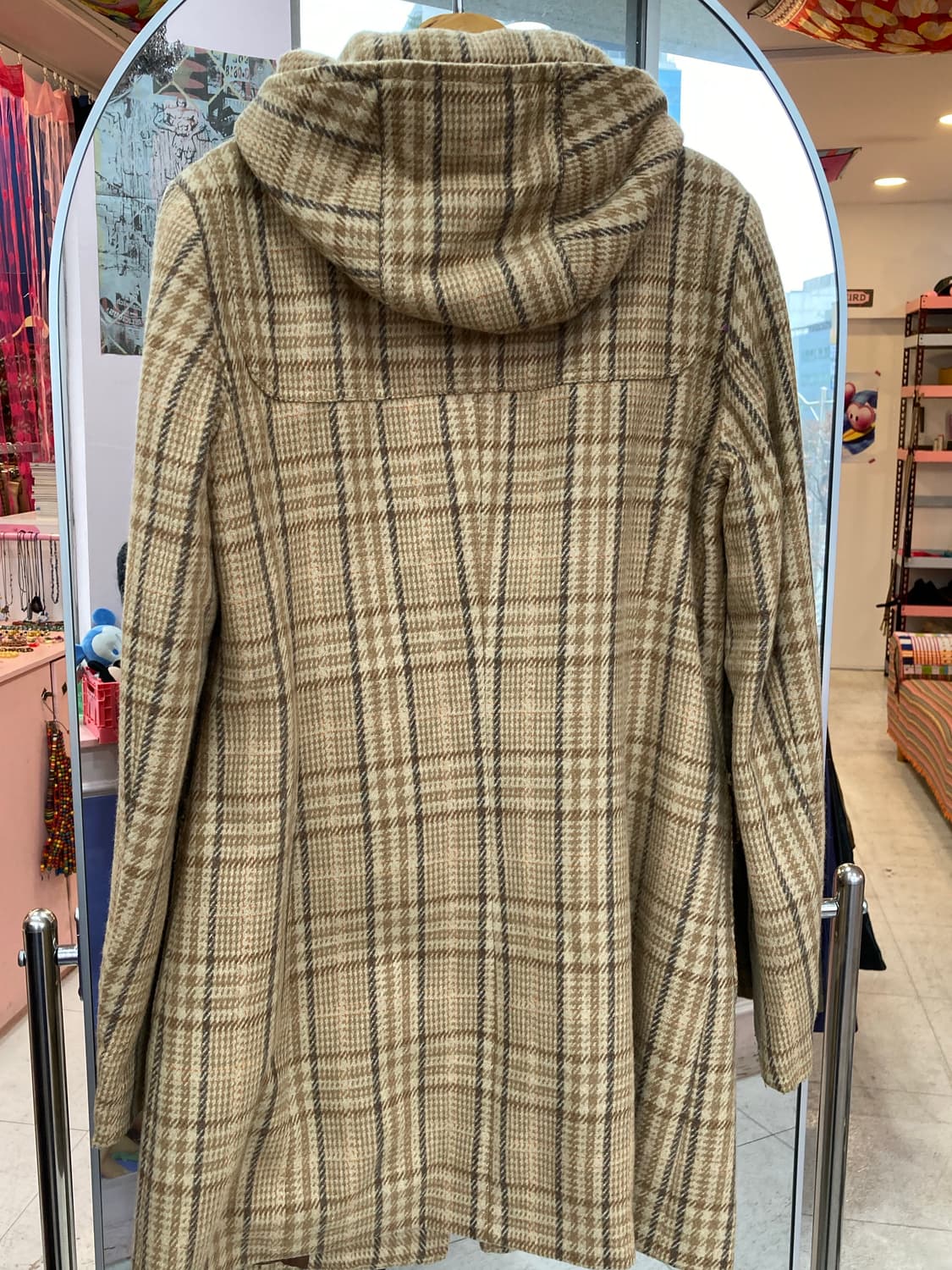 베네통 BENETTON 체크 떡볶이 코트 상품이미지6