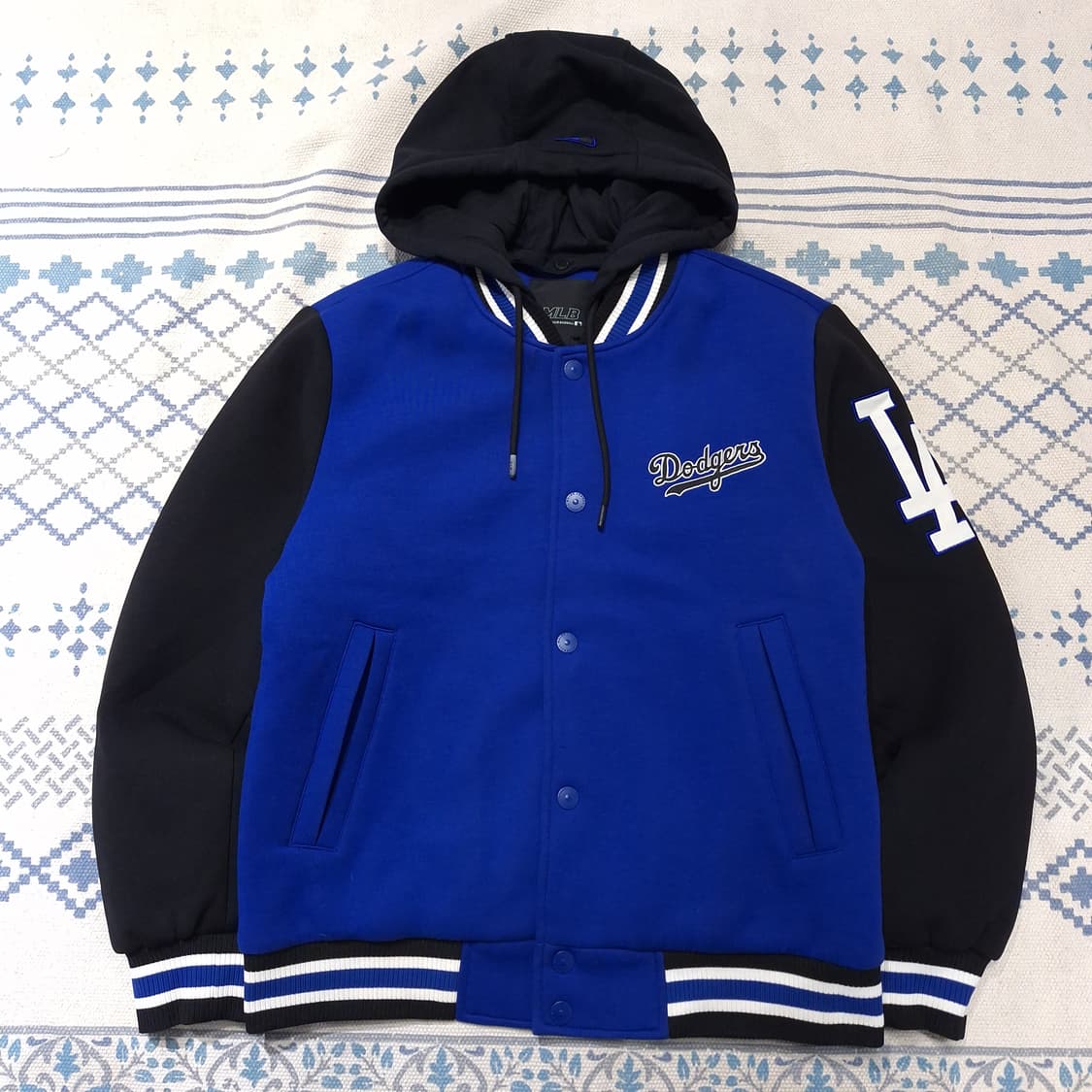 MLB 엠엘비 블루 블랙 LA 다저스 바시티자켓 스타디움점퍼 야구점퍼 L 상품이미지4