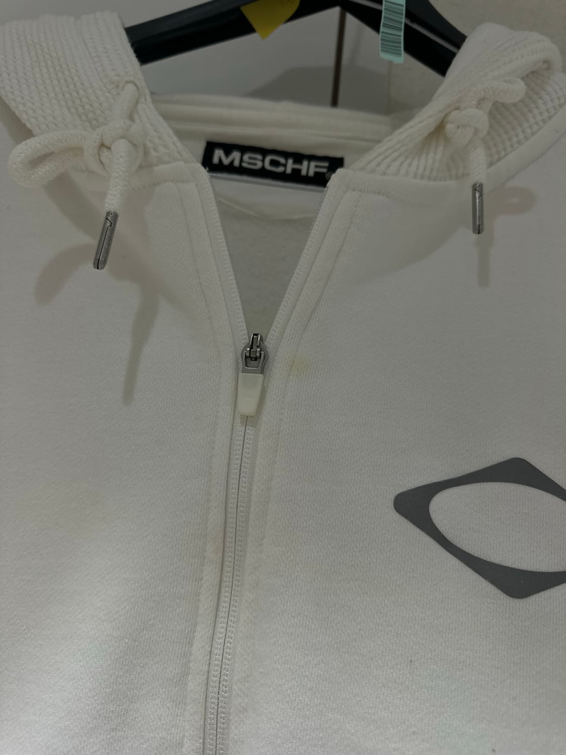 미스치프 패널드 와플 후드집업 화이트 라지 상품이미지4