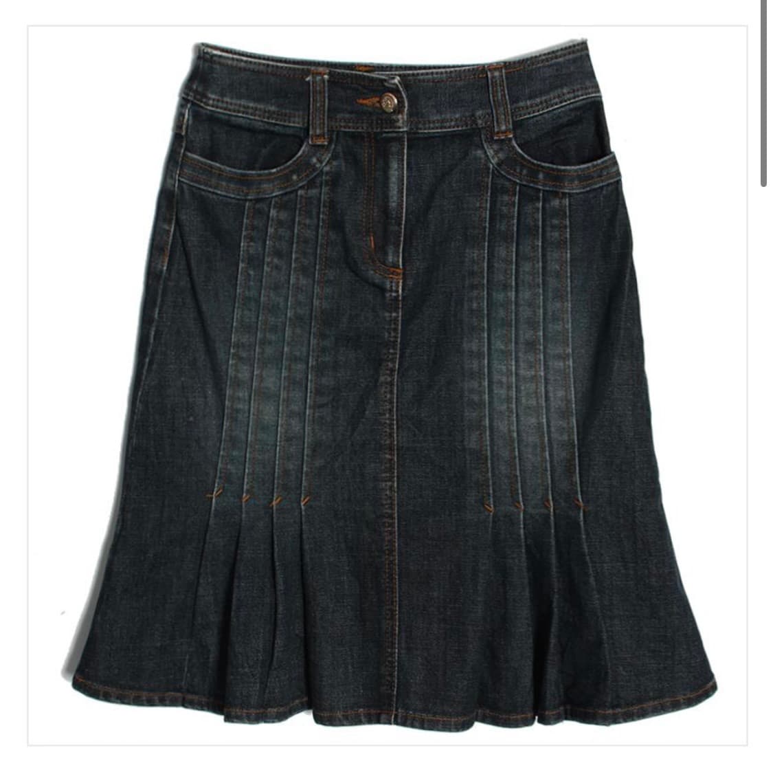 체인 포인트 미디 데님스커트 상품이미지2