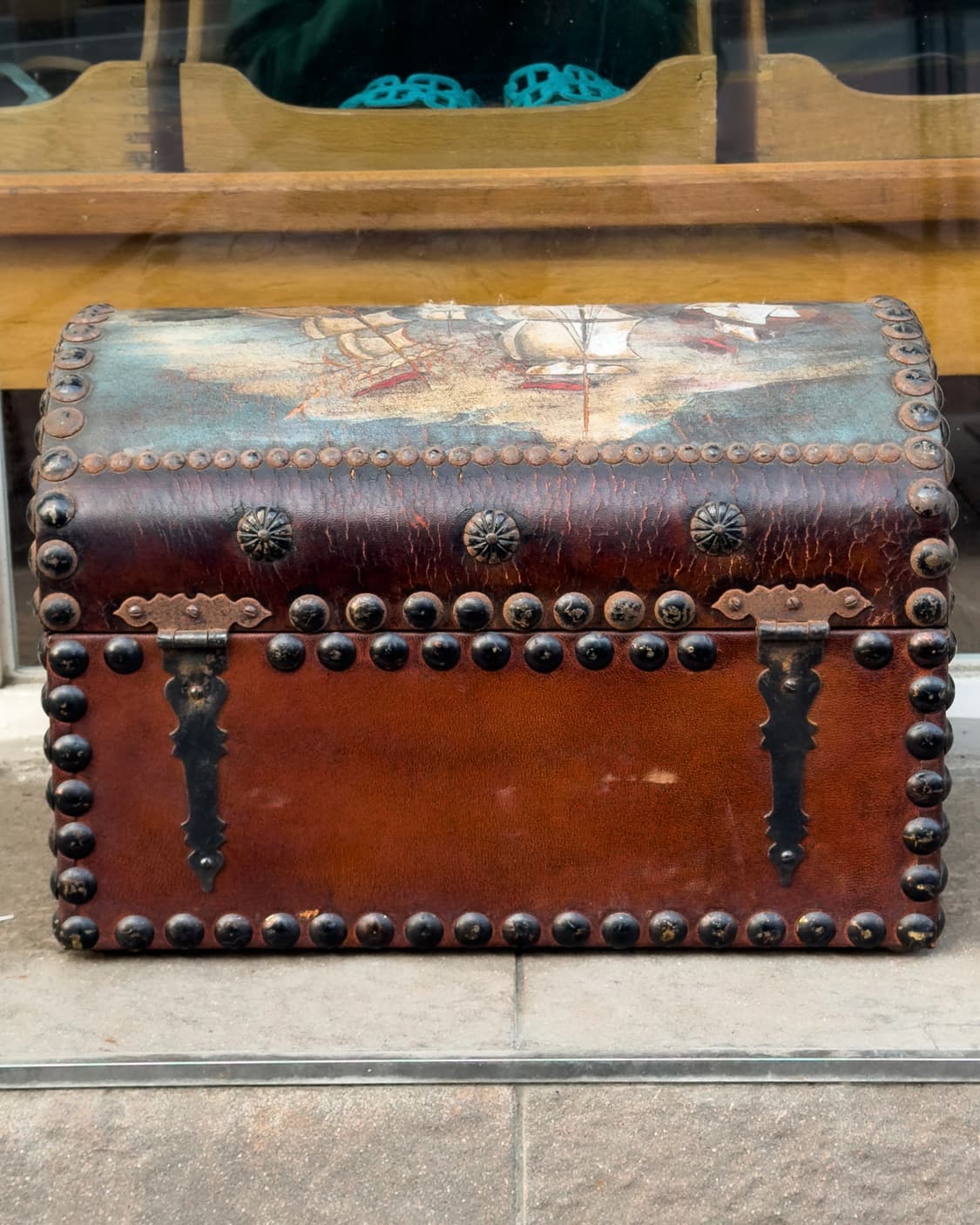 빈티지 소품 유럽 가죽 트렁크 상품이미지8