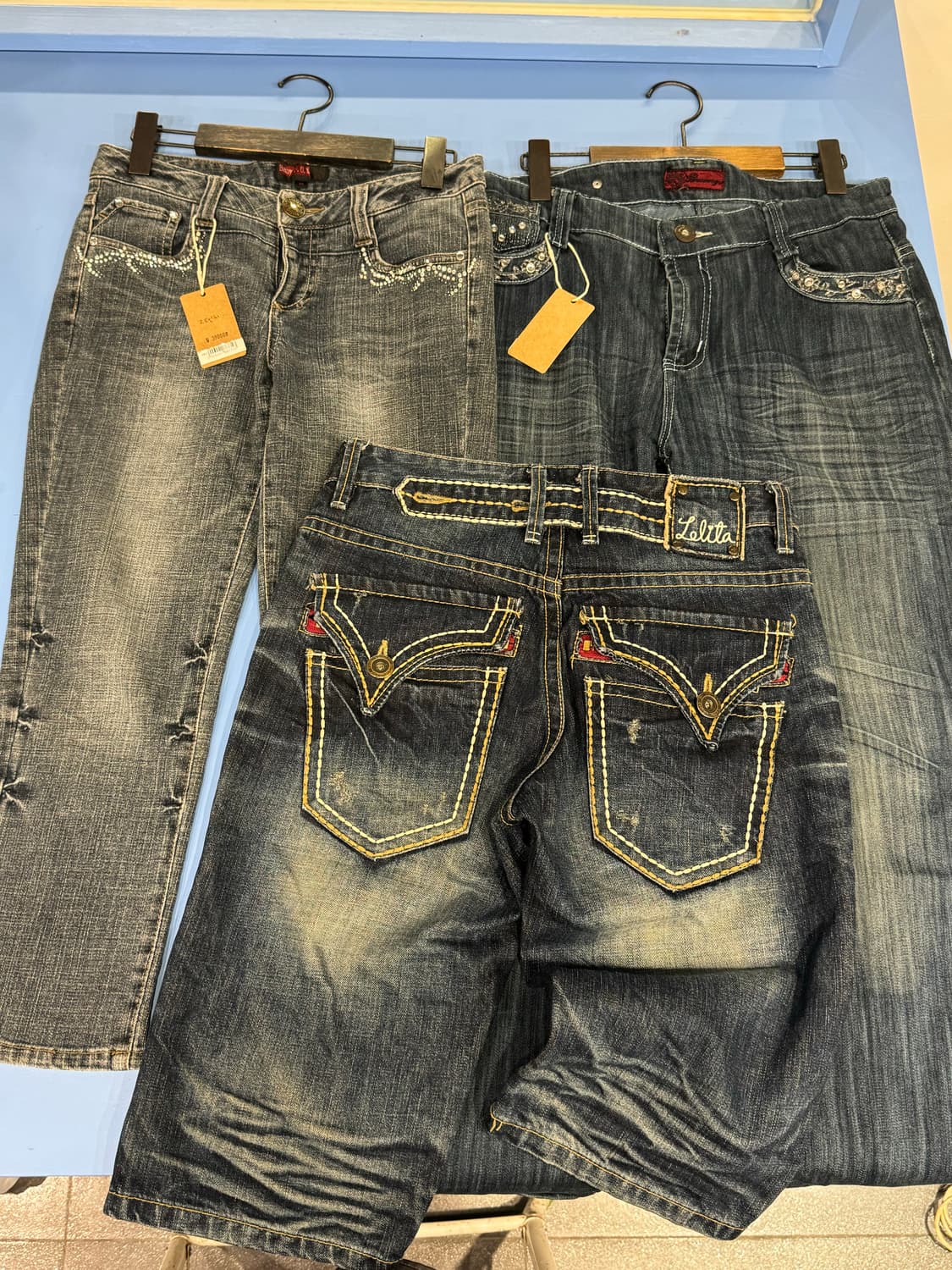 Y2K 일본빈티지 데님팬츠 일괄9장 상품이미지5