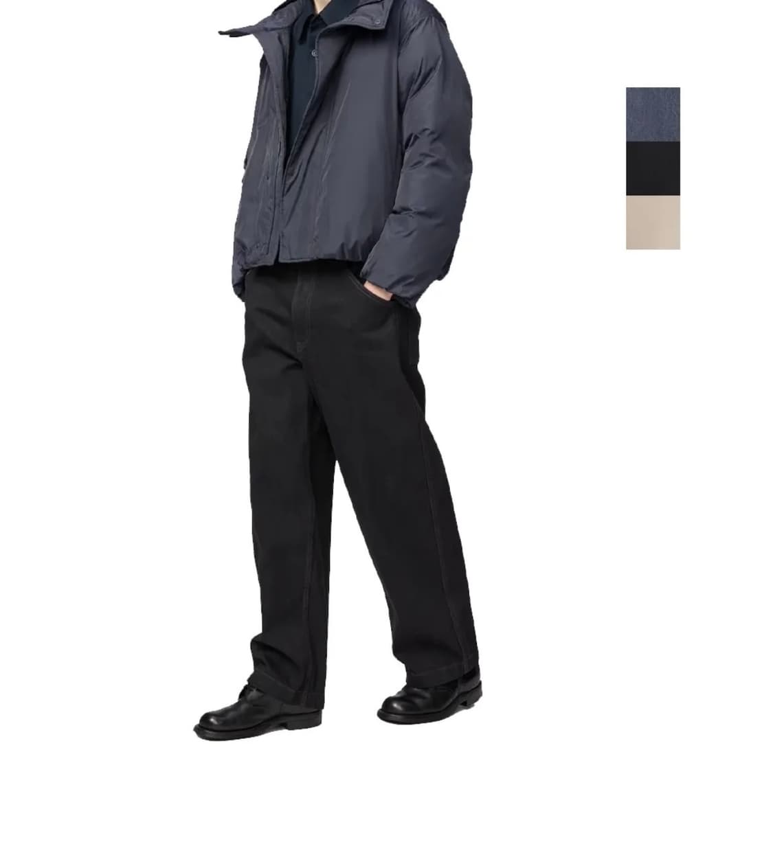 유니클로 U 와이드 핏 컬러진 블랙 상품이미지1