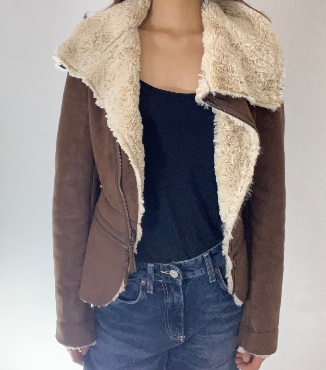 브라운 무스탕 자켓 상품이미지7