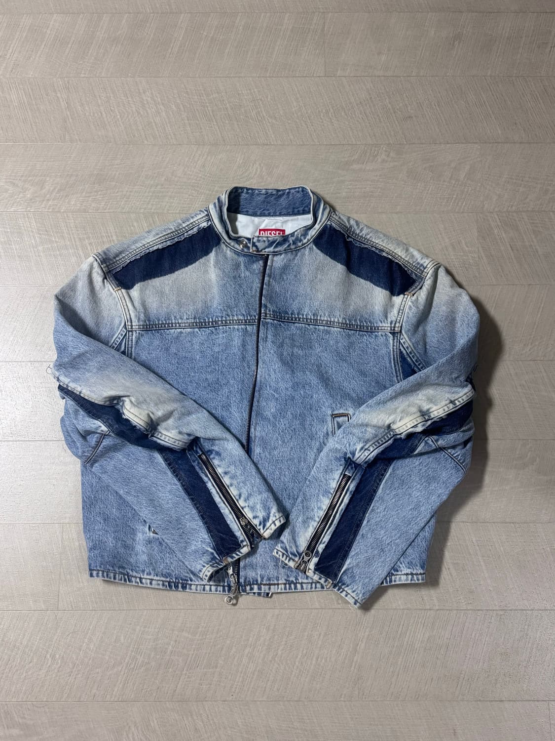 디젤 콘트라스트 데님 바이커 자켓 L 상품이미지1