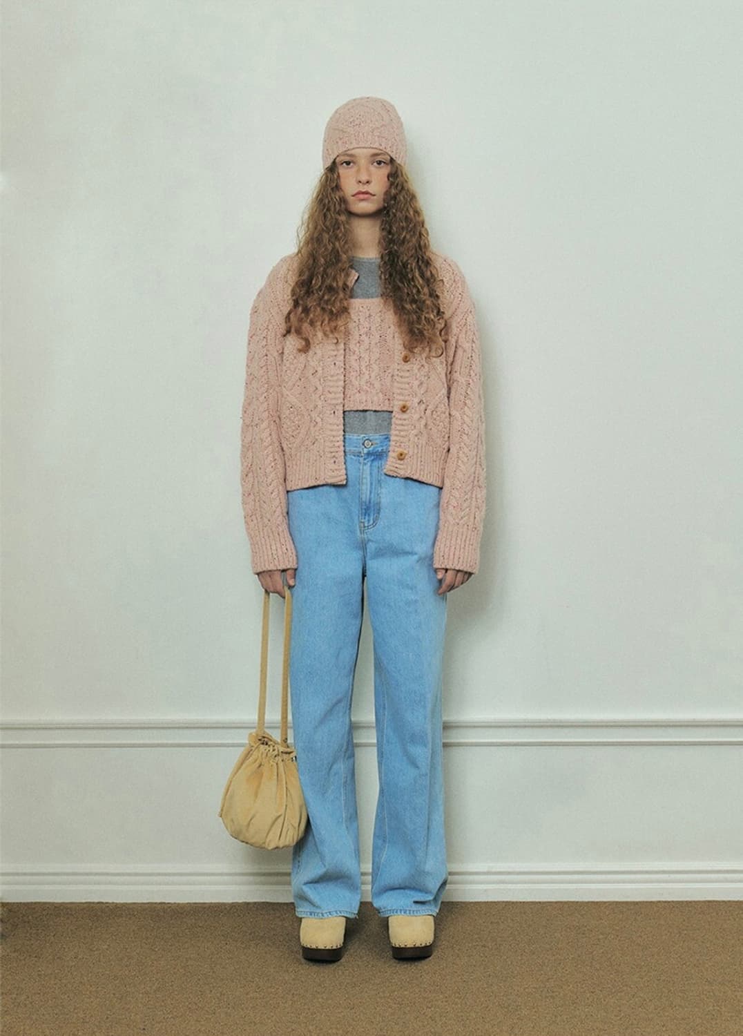 택O) 그로브 ROMMEL 가디건&뷔스티에 세트 핑크 상품이미지2