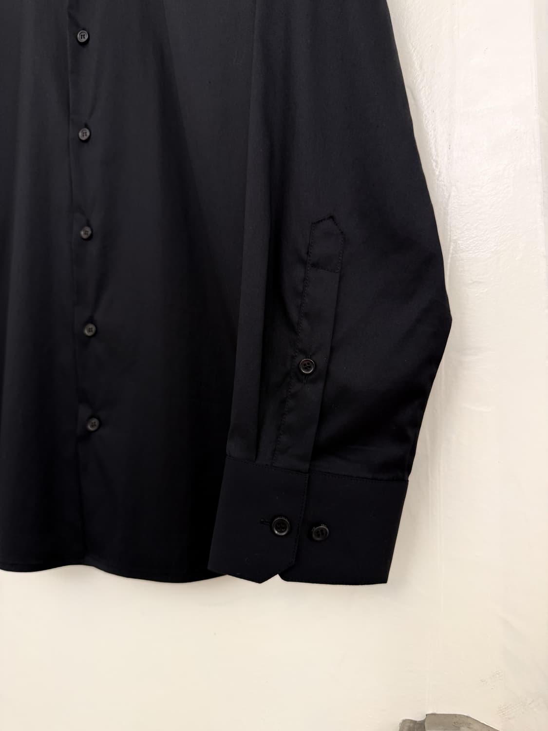 SOLID HOMME Black Stretch Dress Shirt 상품이미지3