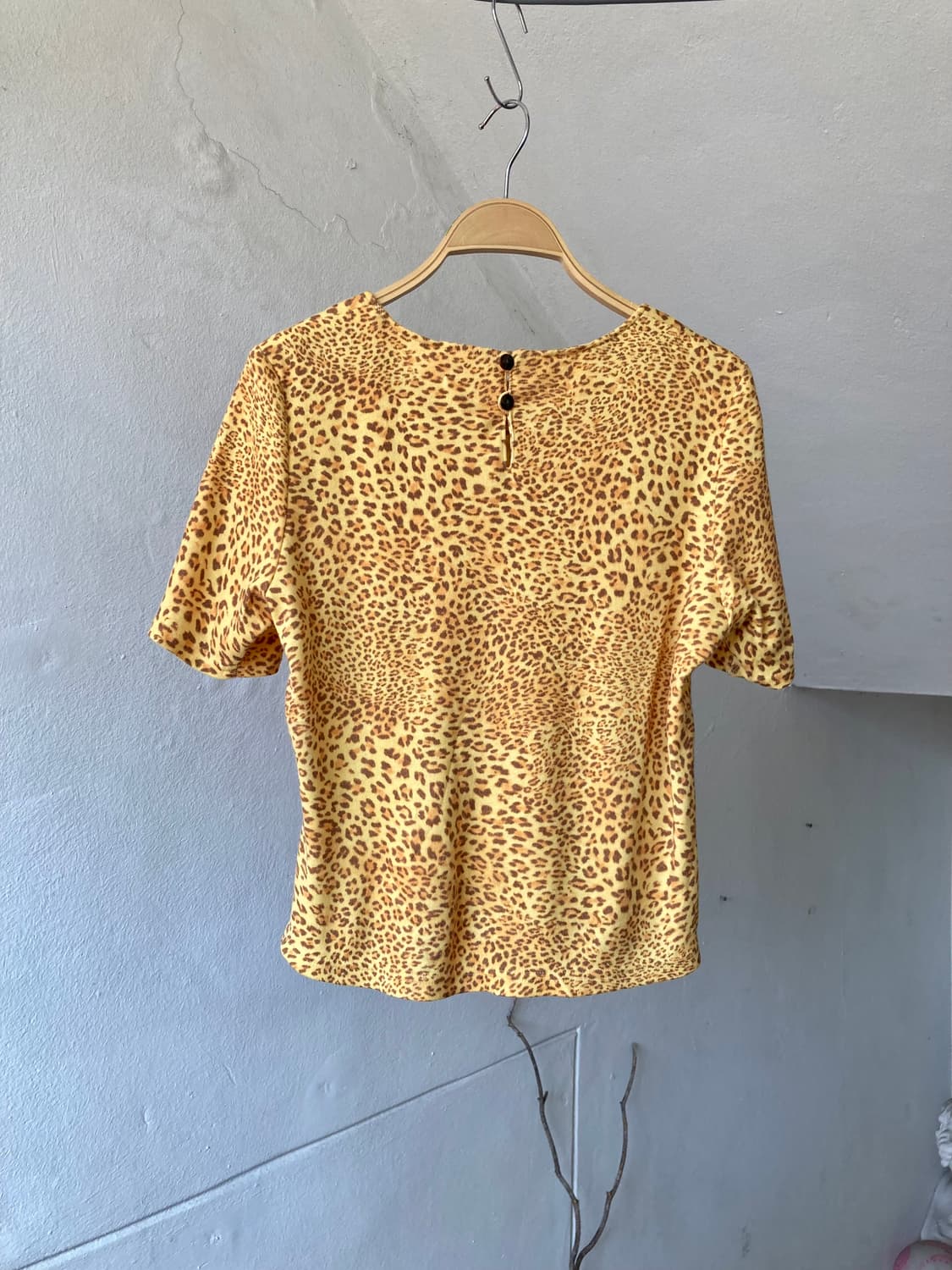 호피 패턴 크롭 니트 반팔탑 상품이미지4