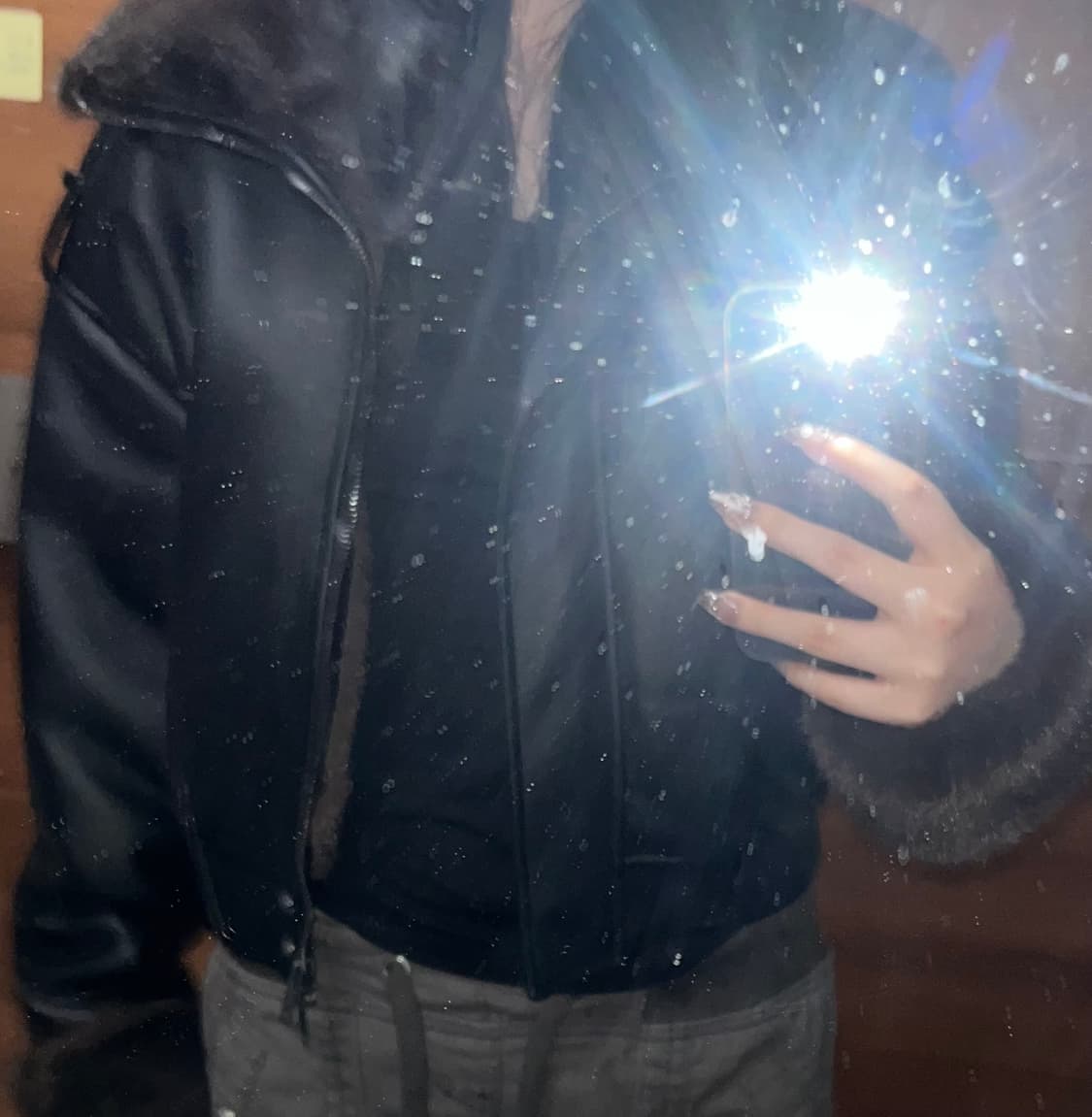 zara fur leather bomber jacket 상품이미지4