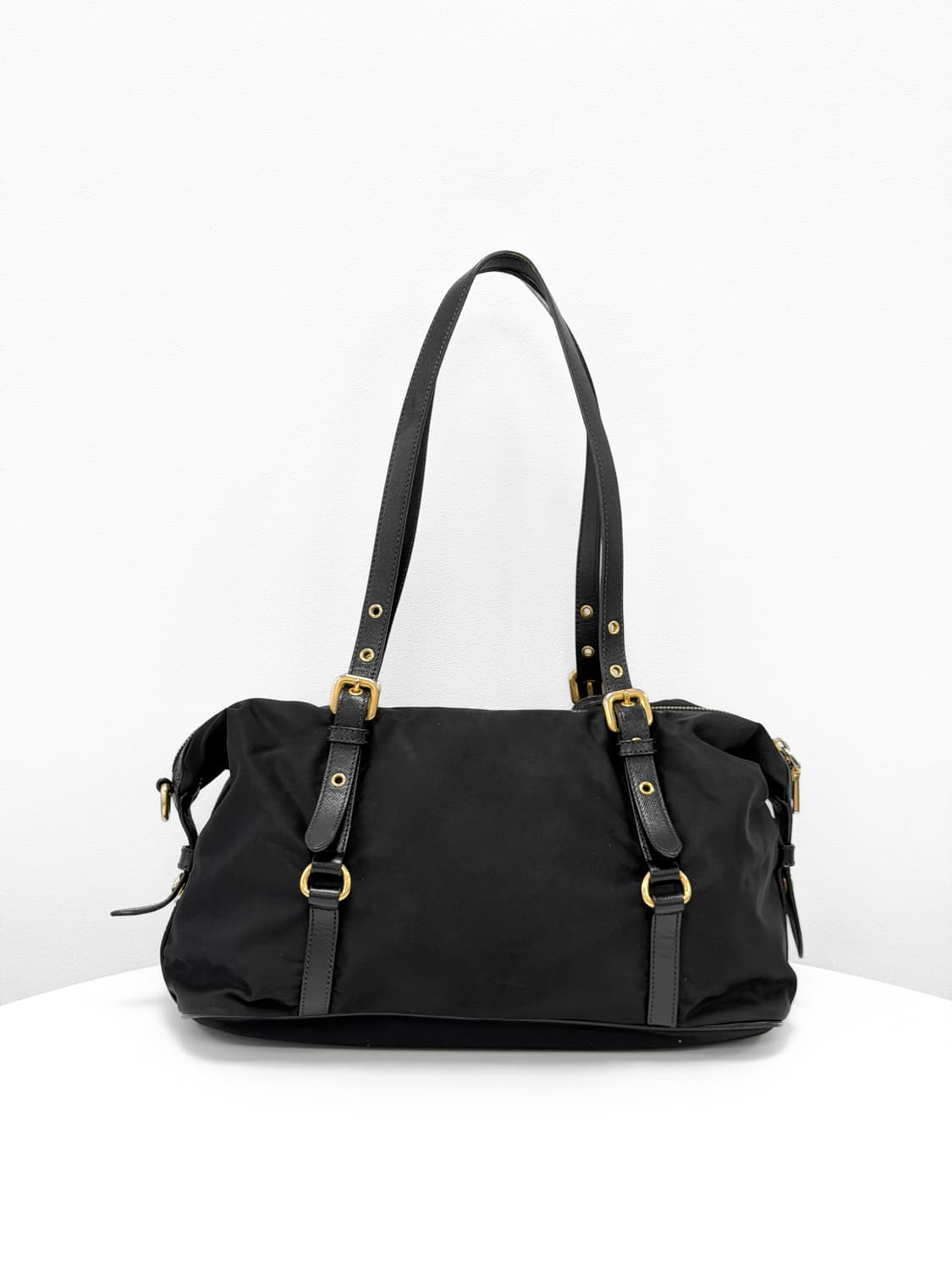 프라다 나일론 사피아노 레더 보스턴백 상품이미지3