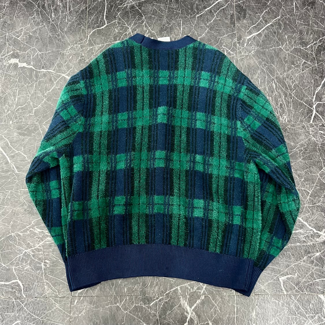 아디다스 체크 그린 클로버 스웨터 가디건 상품이미지3