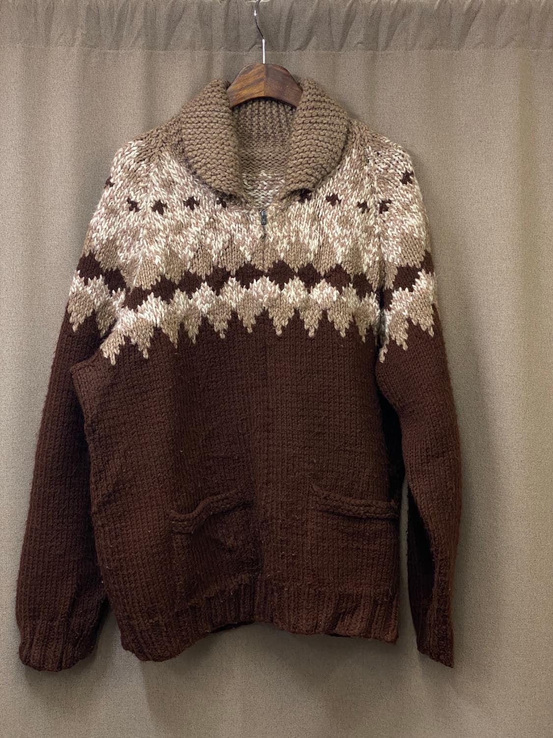 빈티지 코위찬 니트 집업 상품이미지1