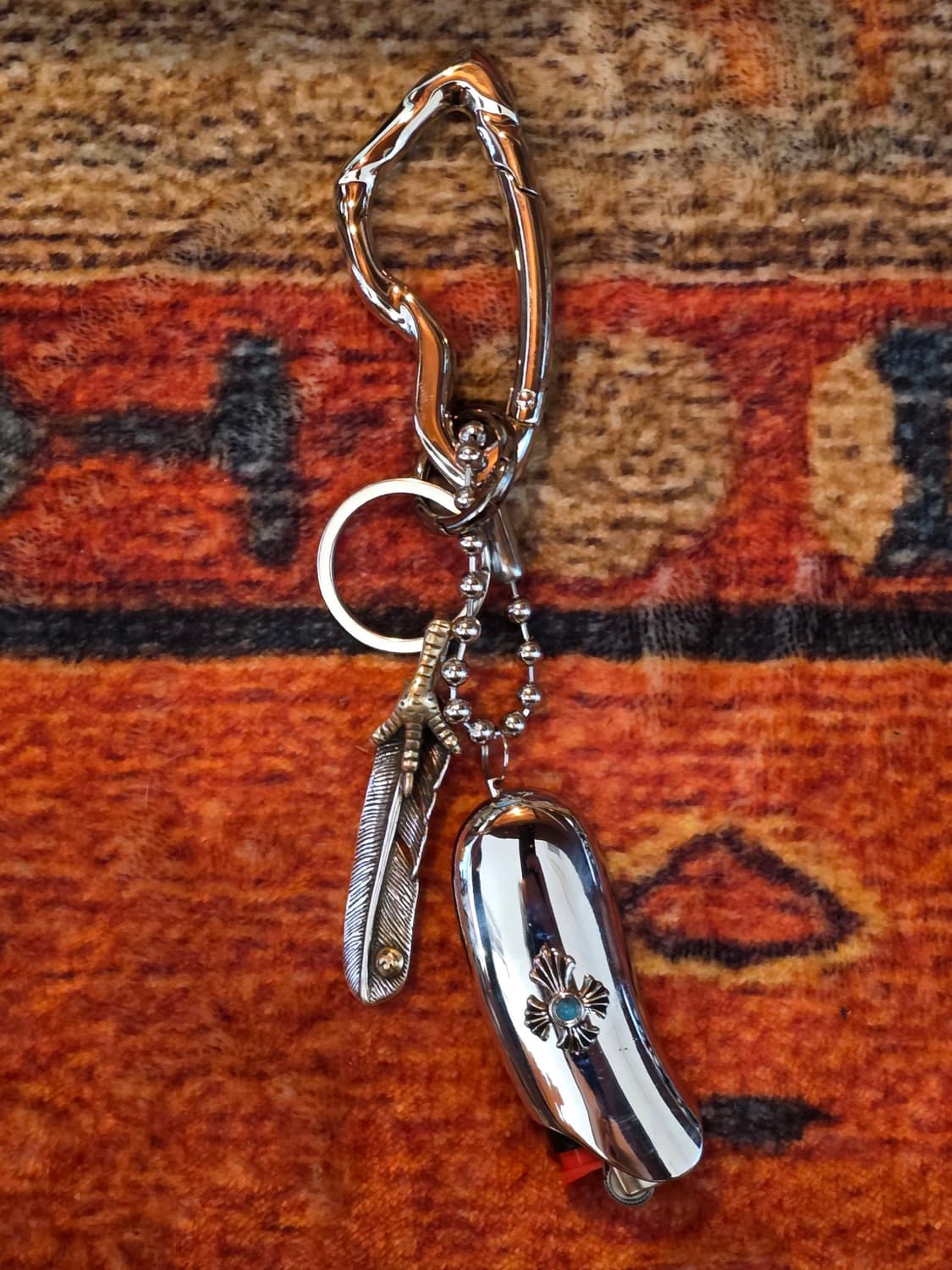 CustomTurquoise Feather Lighter Keyring 상품이미지3
