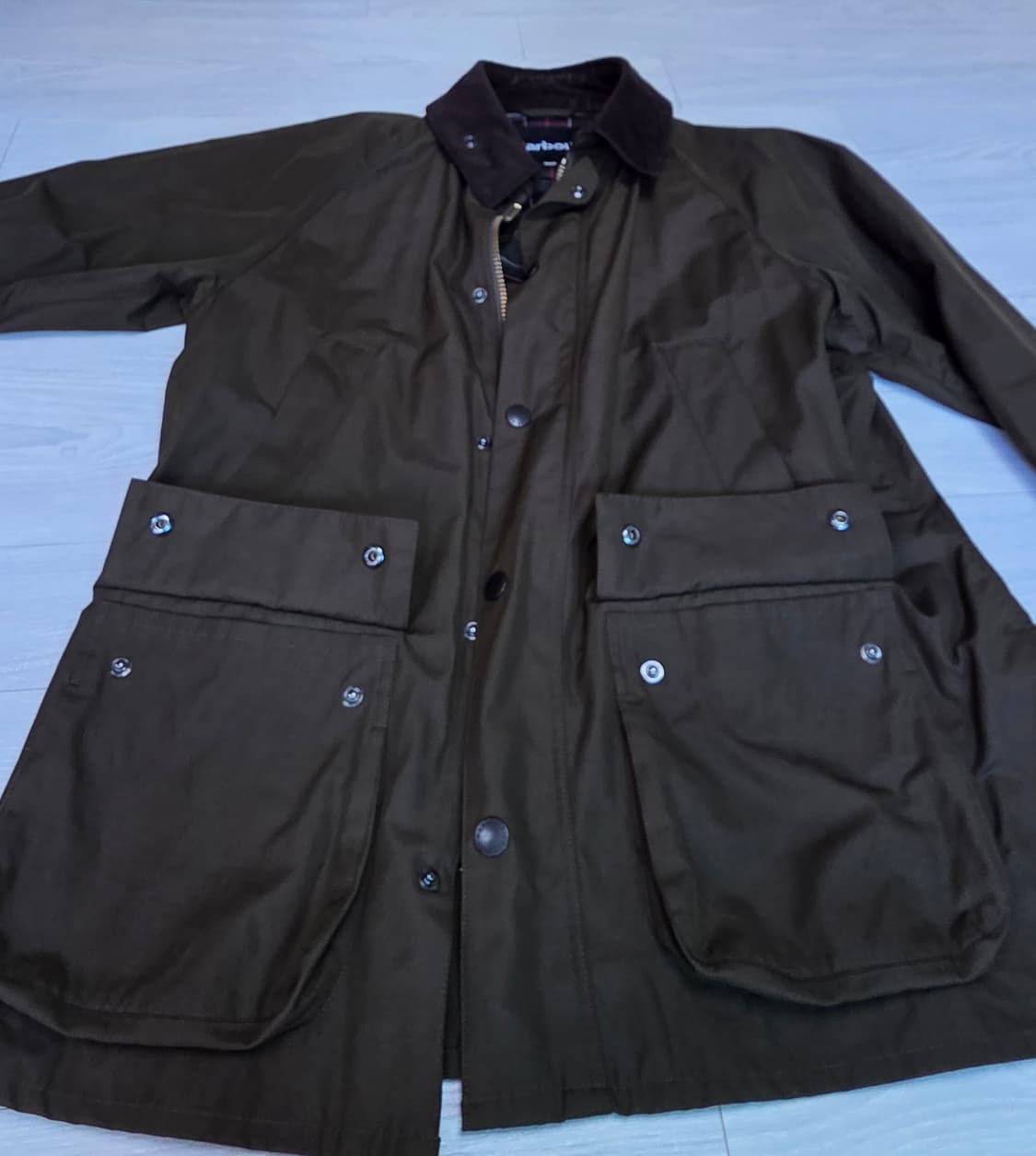 빔즈 x 바버 비데일 클래식 핏 폴리에스터 코튼 피치 스킨 재킷 42 상품이미지7