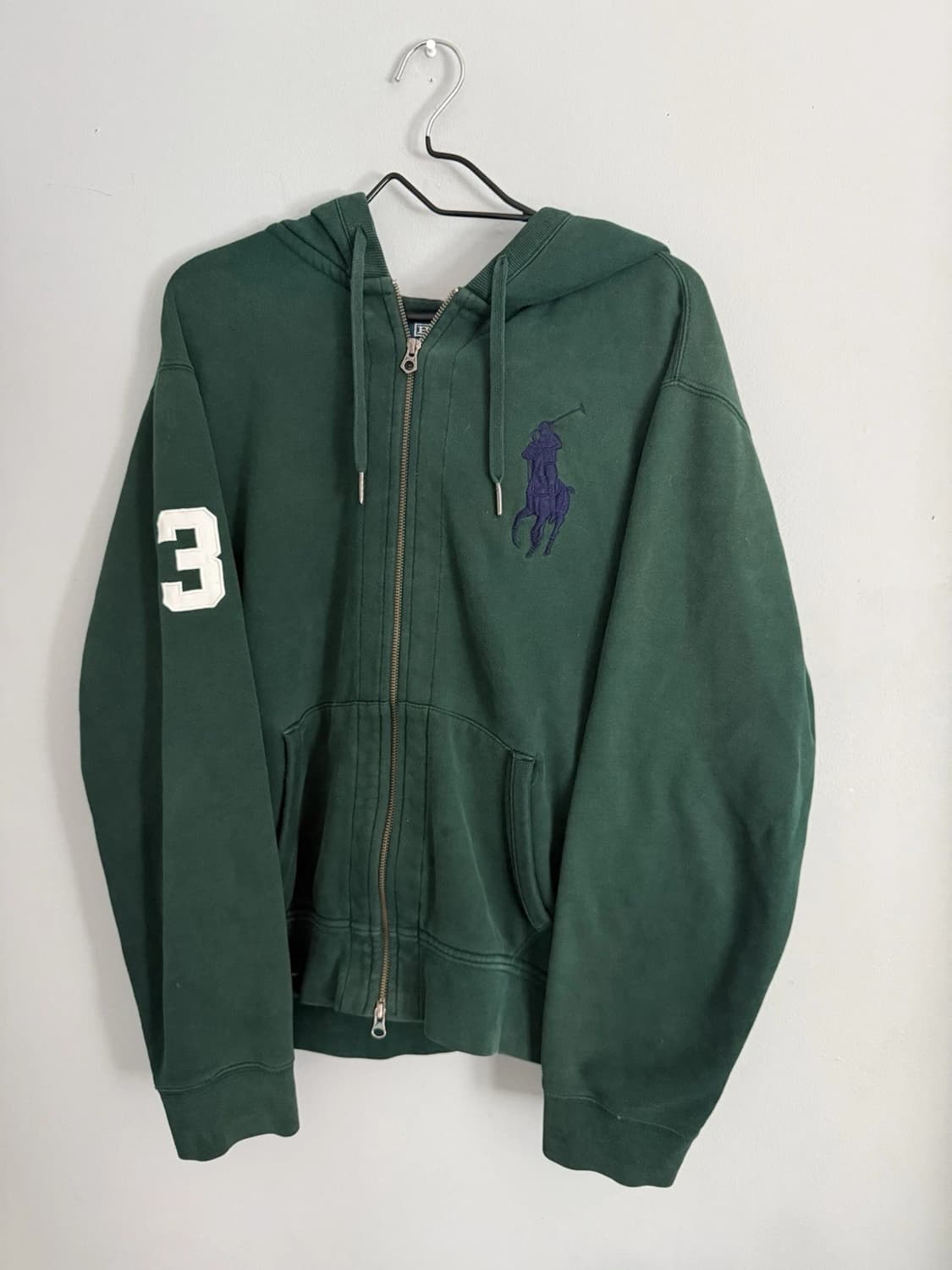 폴로 랄프로렌 빅포니 체크 후드집업 그린 상품이미지1